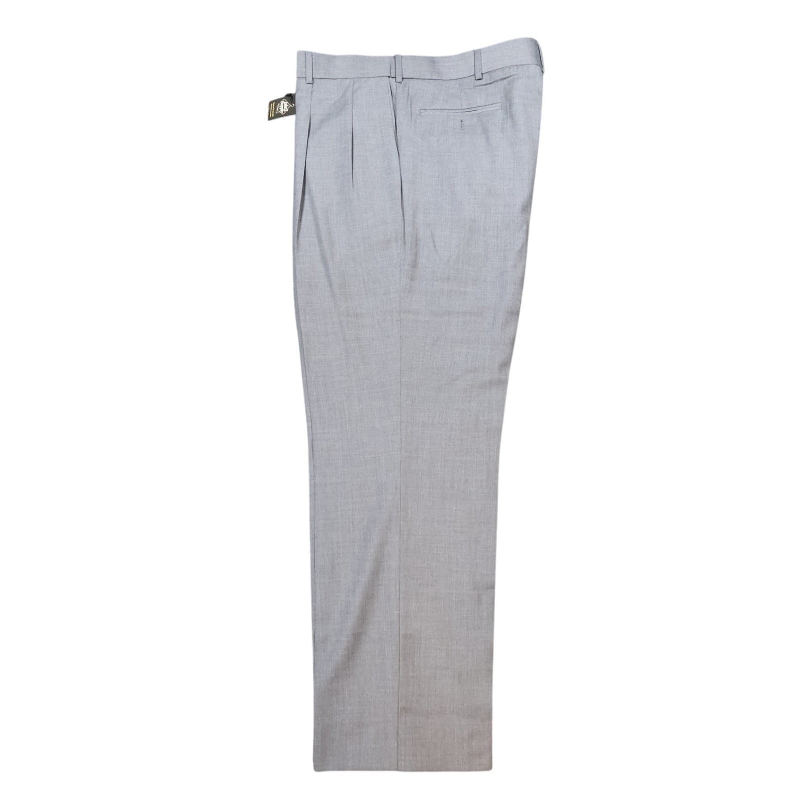 Stafford Dress Pants Mens 44x32 Gray Excellent Pleated Worsted Wool Blend - Thumbnail 10
