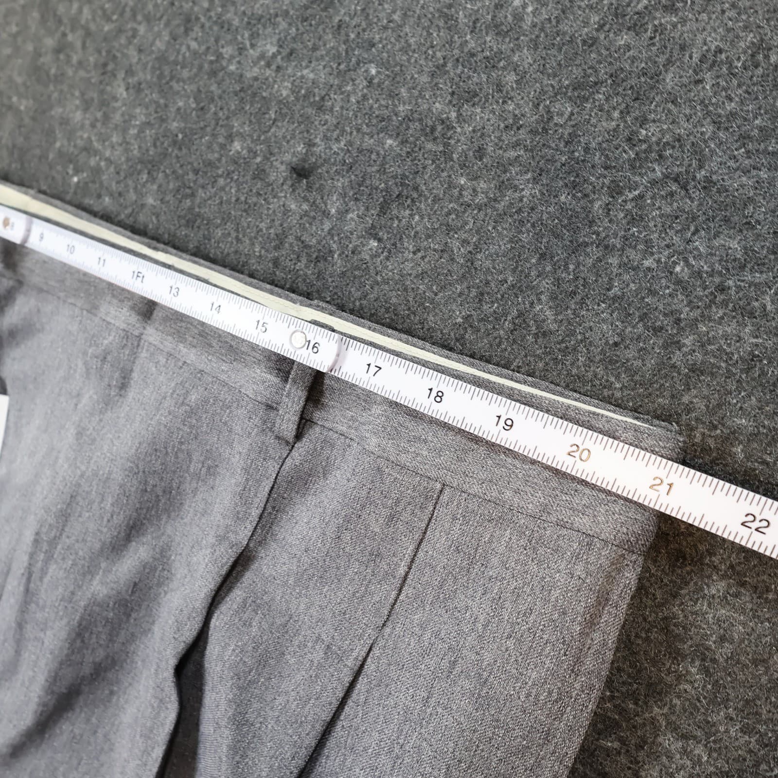 Towncraft Dress Pants Mens 44x34 Grey Excellent Pleated Front Classic Fit - Thumbnail 5