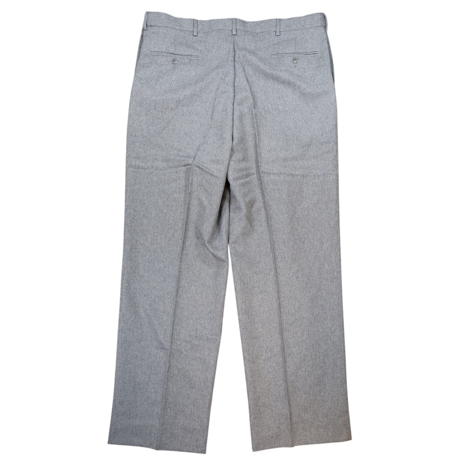 Towncraft Dress Pants Mens 44x34 Grey Excellent Pleated Front Classic Fit - Thumbnail 2