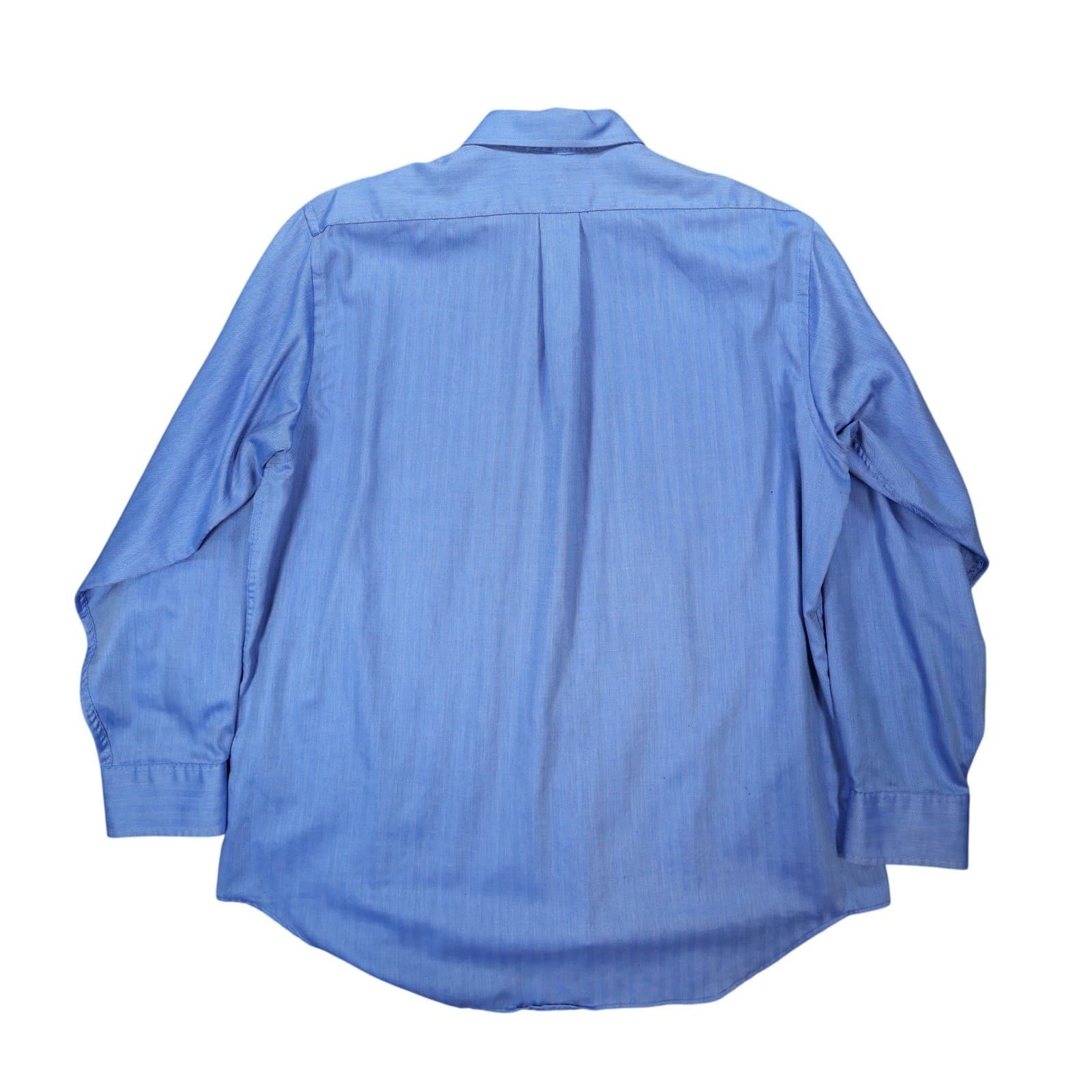 Chaps Button Down Shirt Mens XL Blue Excellent Herringbone Long Sleeve - Thumbnail 2