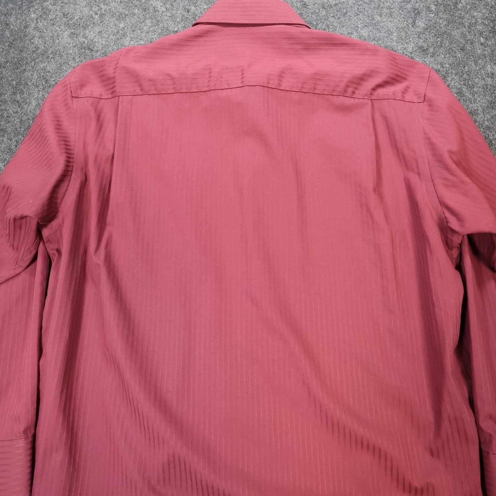 Axcess Button Up Shirt Mens 17 34-35 Burgundy Excellent No Iron Cotton Striped - Thumbnail 9