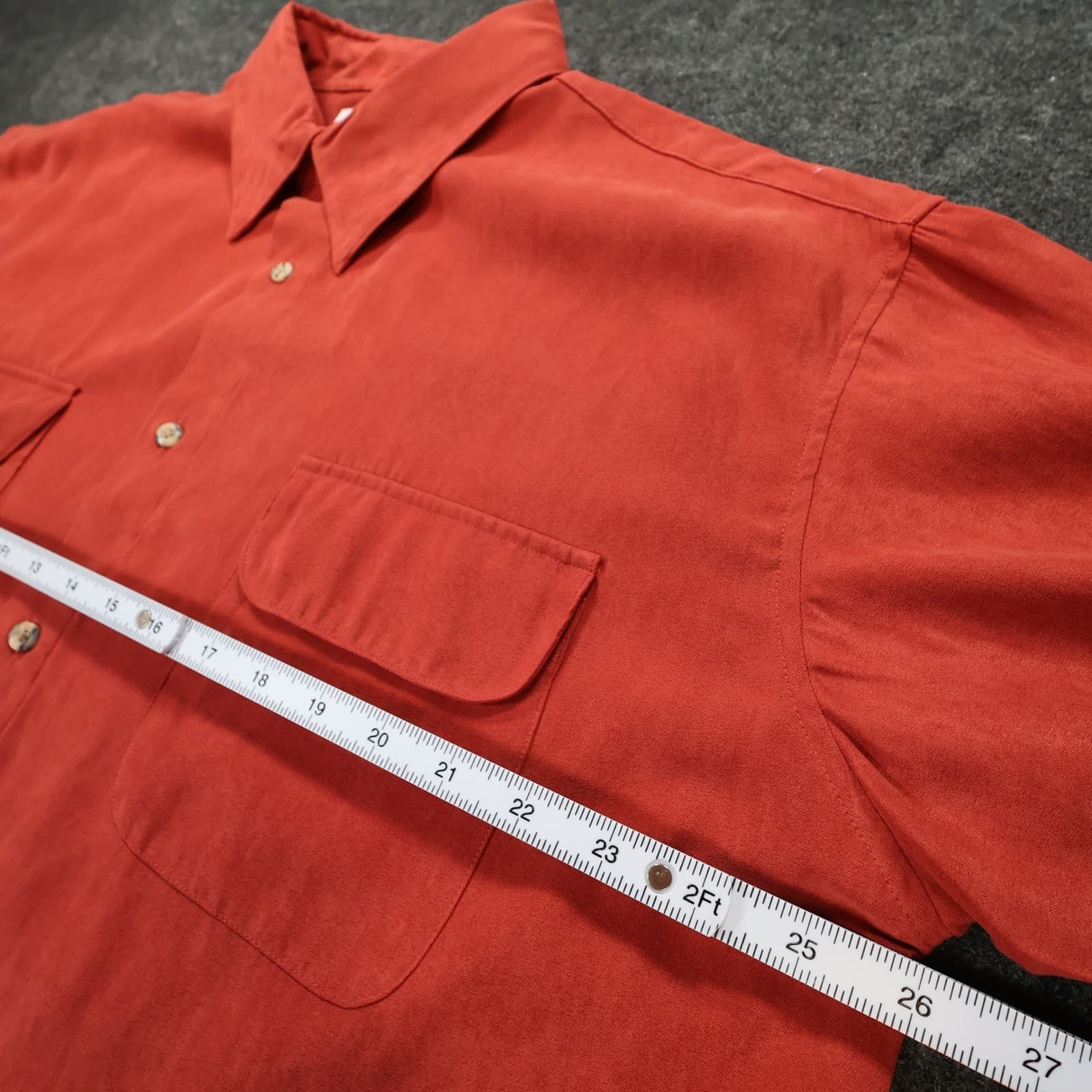 Irvine Park Button Up Shirt Mens XLG Red Excellent Long Sleeve Faux Suede - Thumbnail 3