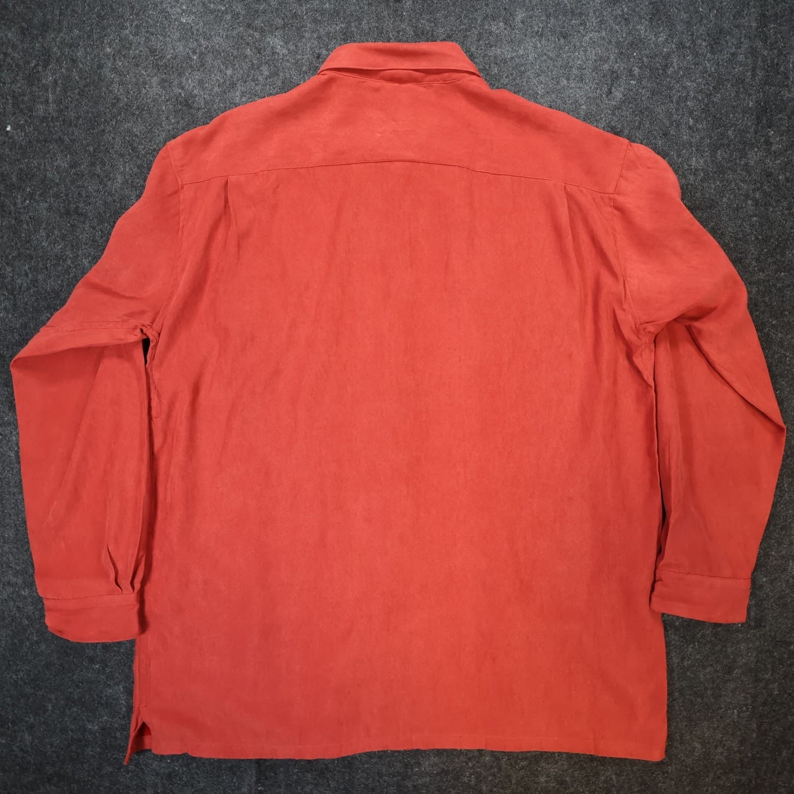 Irvine Park Button Up Shirt Mens XLG Red Excellent Long Sleeve Faux Suede - Thumbnail 2