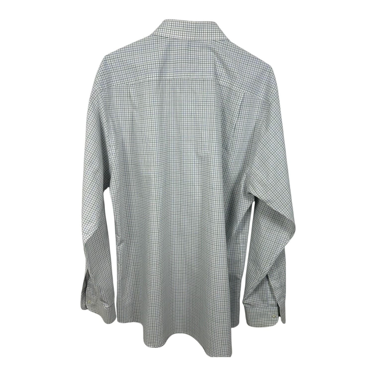 J.S. A. Bank 1905 Men's Dress Shirt 16.5/35 White Blue Plaid Tailored Fit - Thumbnail 2