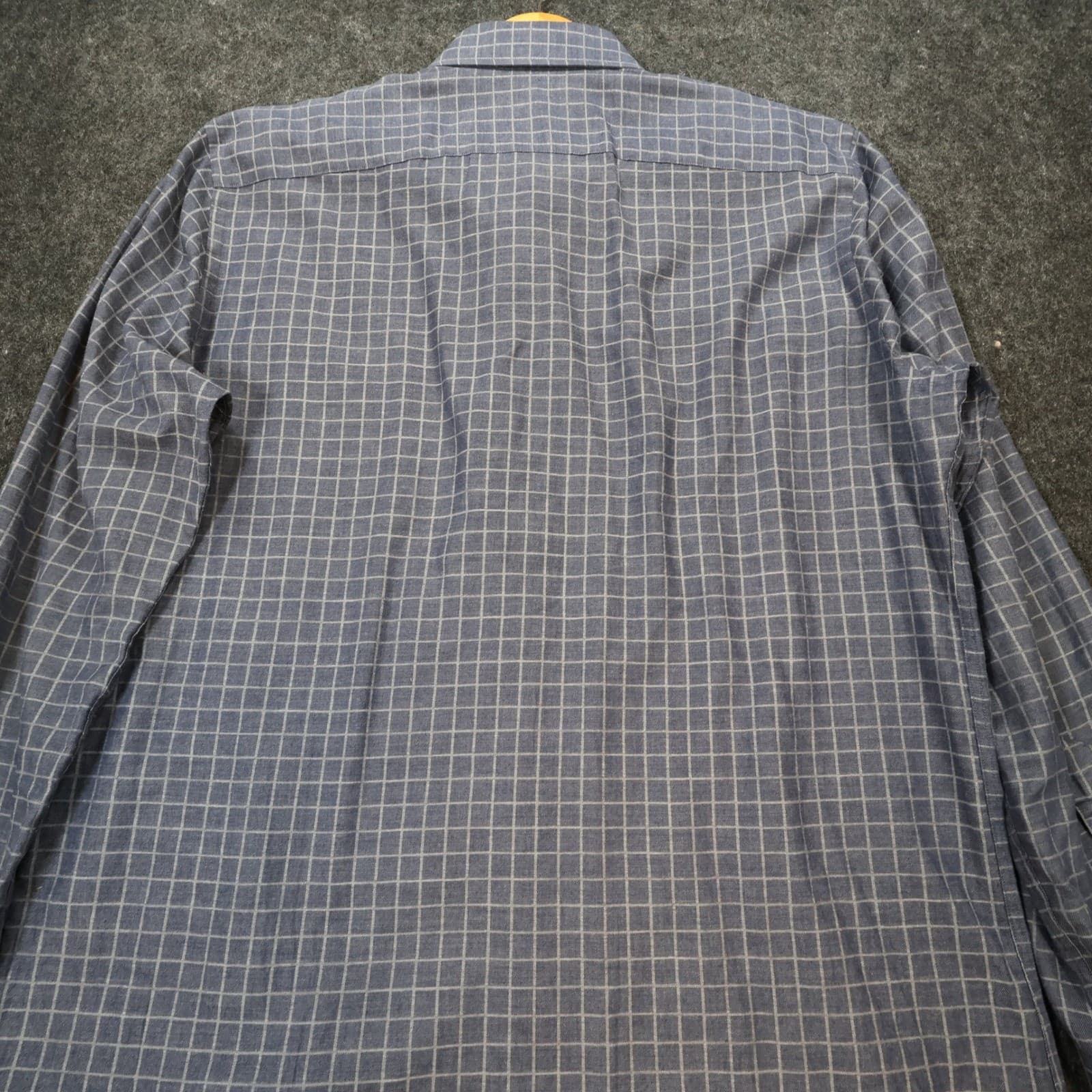 Maker & Company Button Down Shirt Mens Medium Blue Excellent Grid Check 1664 - Thumbnail 9