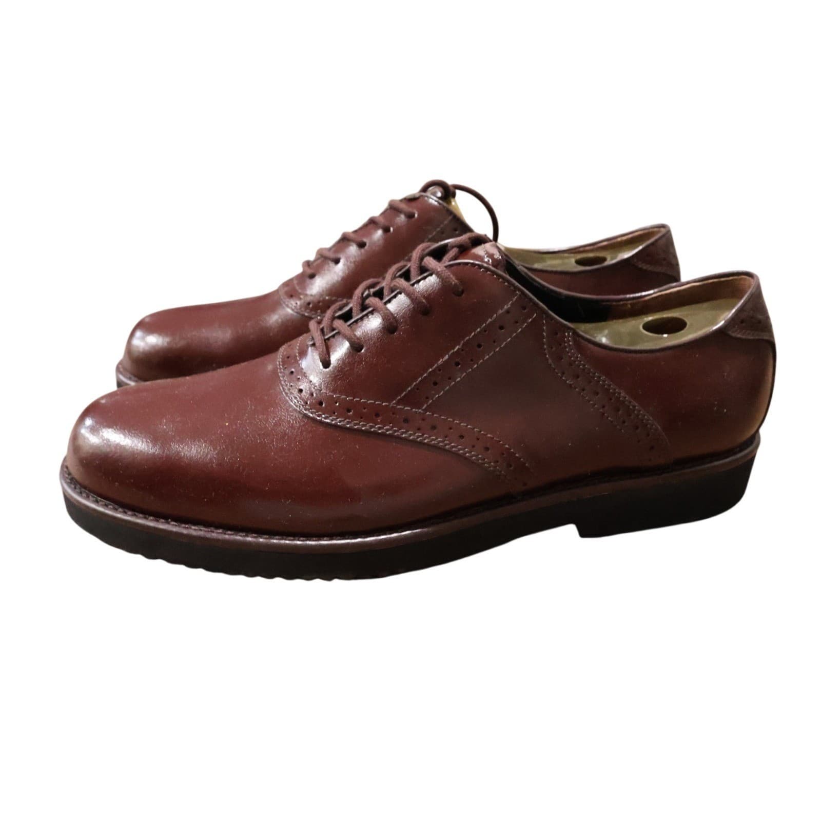Dex Classic Ferris Oxford Shoes Mens 13 Burgundy New Ferris DM1052-4 - Thumbnail 4