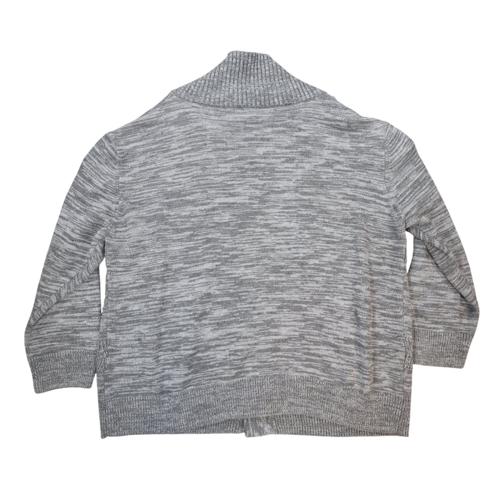 Park Slope Cardigan Mens 3X Gray Acrylic Shawl Collar Marled Knit Button Sweater - Thumbnail 2