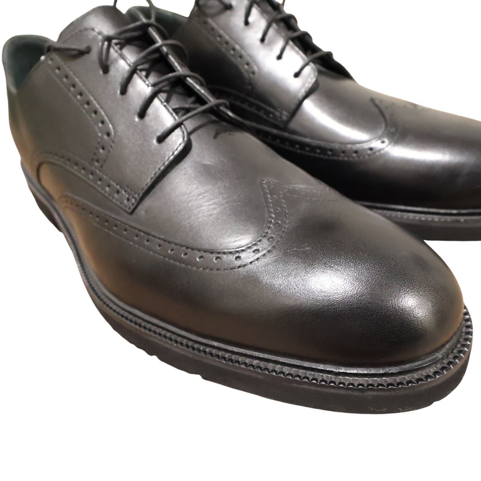 Rockport Tribunal Wingtip Oxford Mens 13 Black New Leather Brogue Lace Up - Thumbnail 5