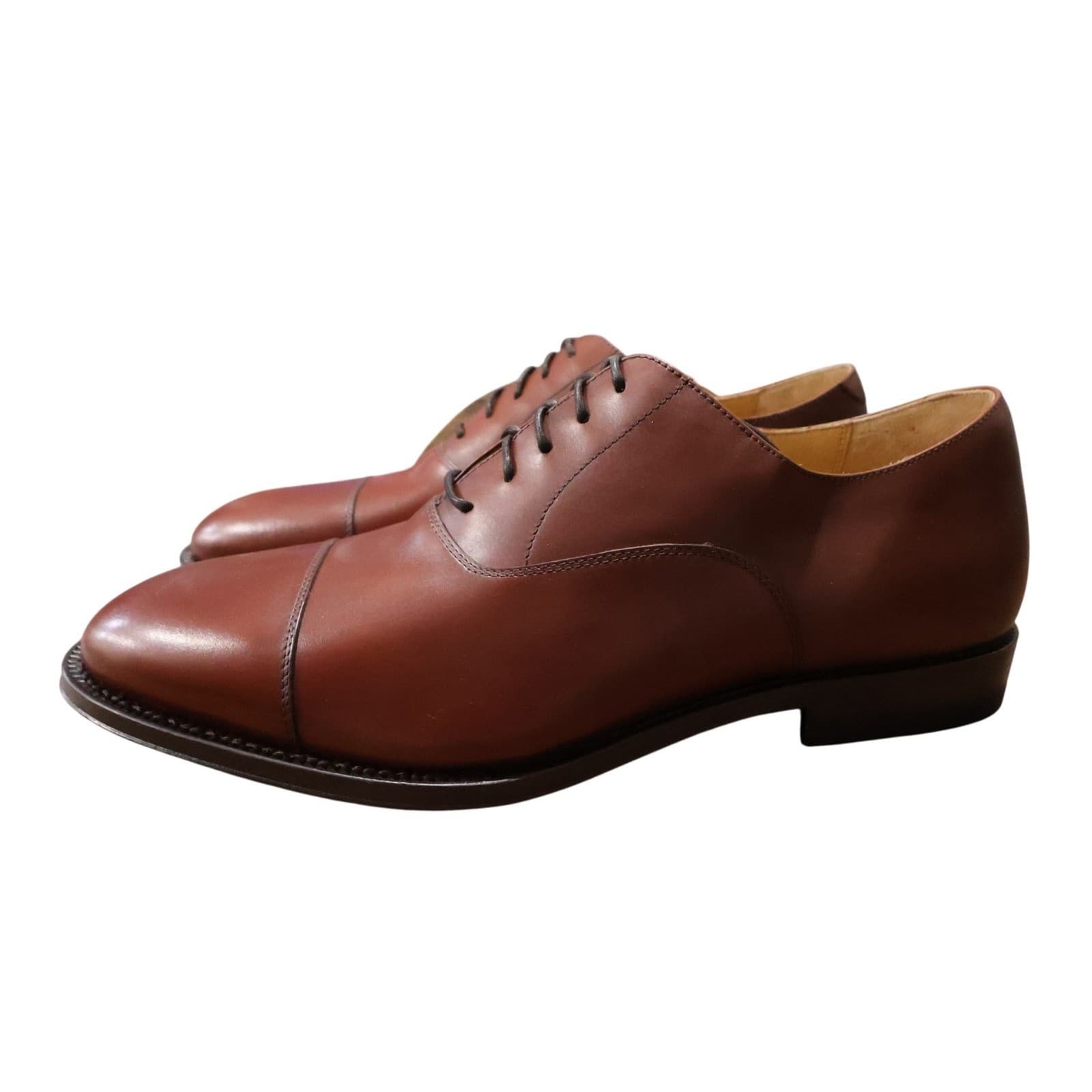 Lands' End Oxford Shoes Mens 13D Brown New Cap Toe Leather Lace Up 98067 - Thumbnail 5