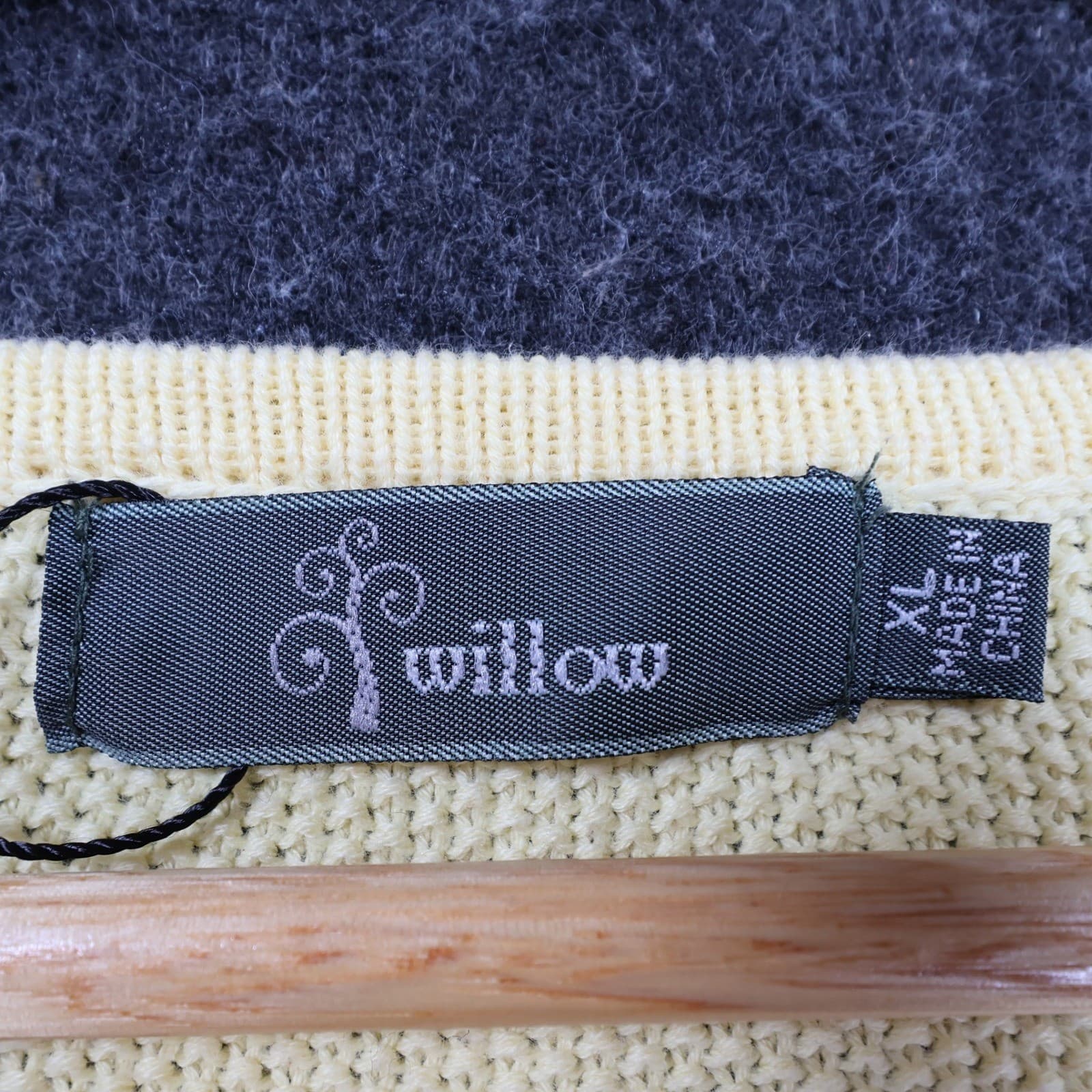 Willow Sweater Womens XL Cream 100% Cotton 3/4 Sleeve Pointelle Knit Crochet - Thumbnail 7