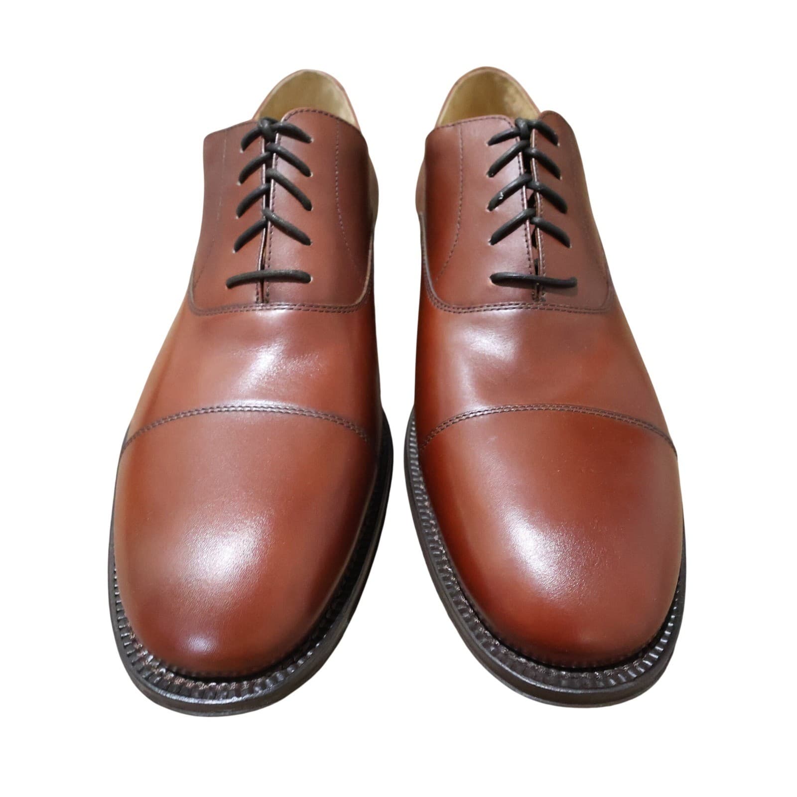Lands' End Oxford Shoes Mens 13D Brown New Cap Toe Leather Lace Up 98067 - Thumbnail 2