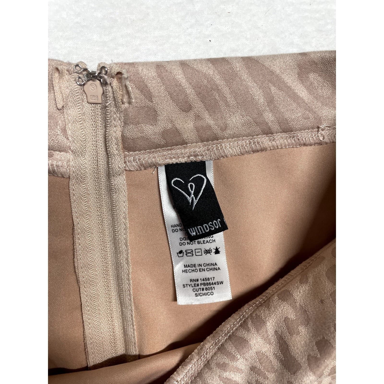Windsor Women's Small Light Mauve Cheetah Print Mini Skirt | Fitted Stretch - Thumbnail 5