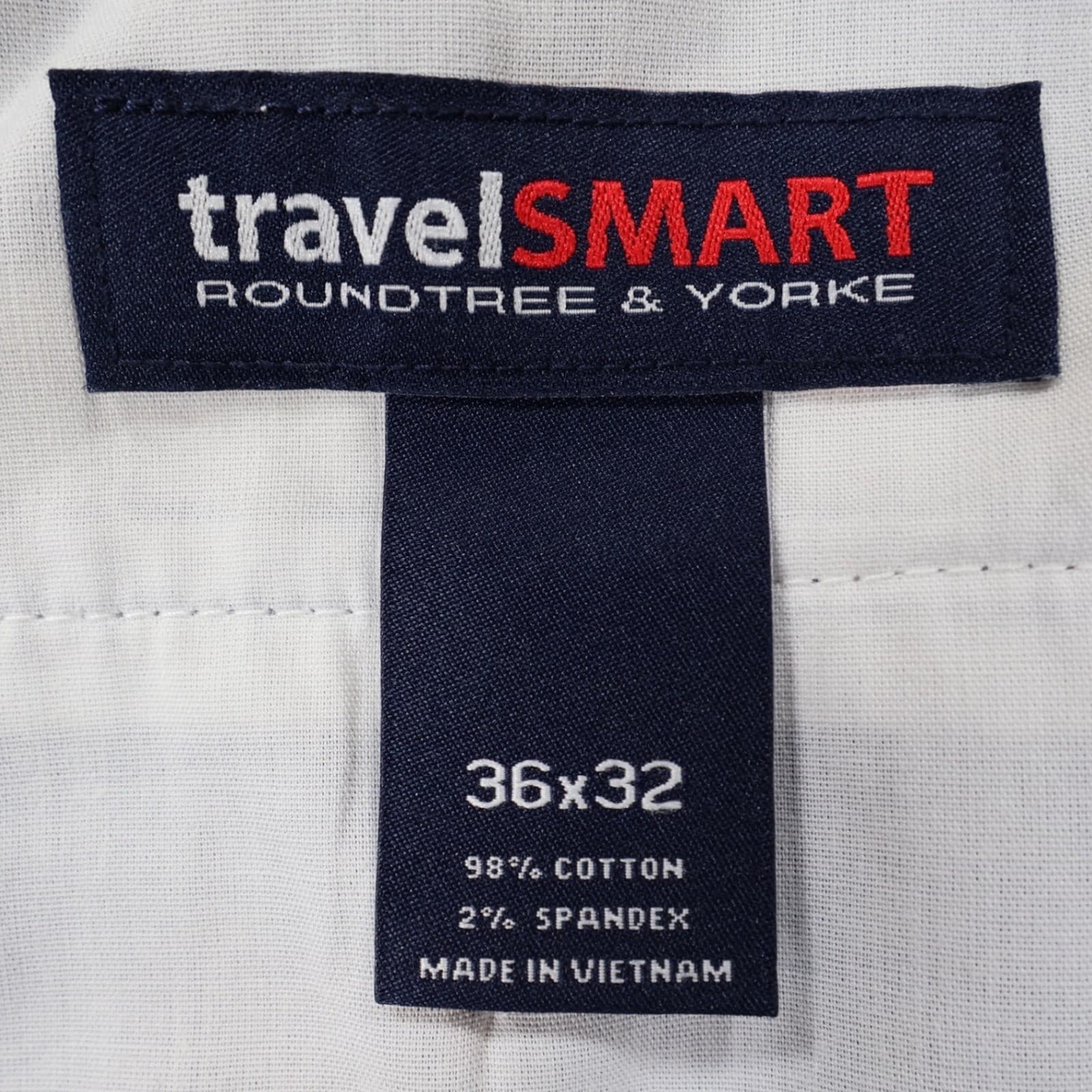 Roundtree & Yorke Dress Pants Mens 36x32 Blue Cotton Stretch travelSMART Chinos - Thumbnail 7