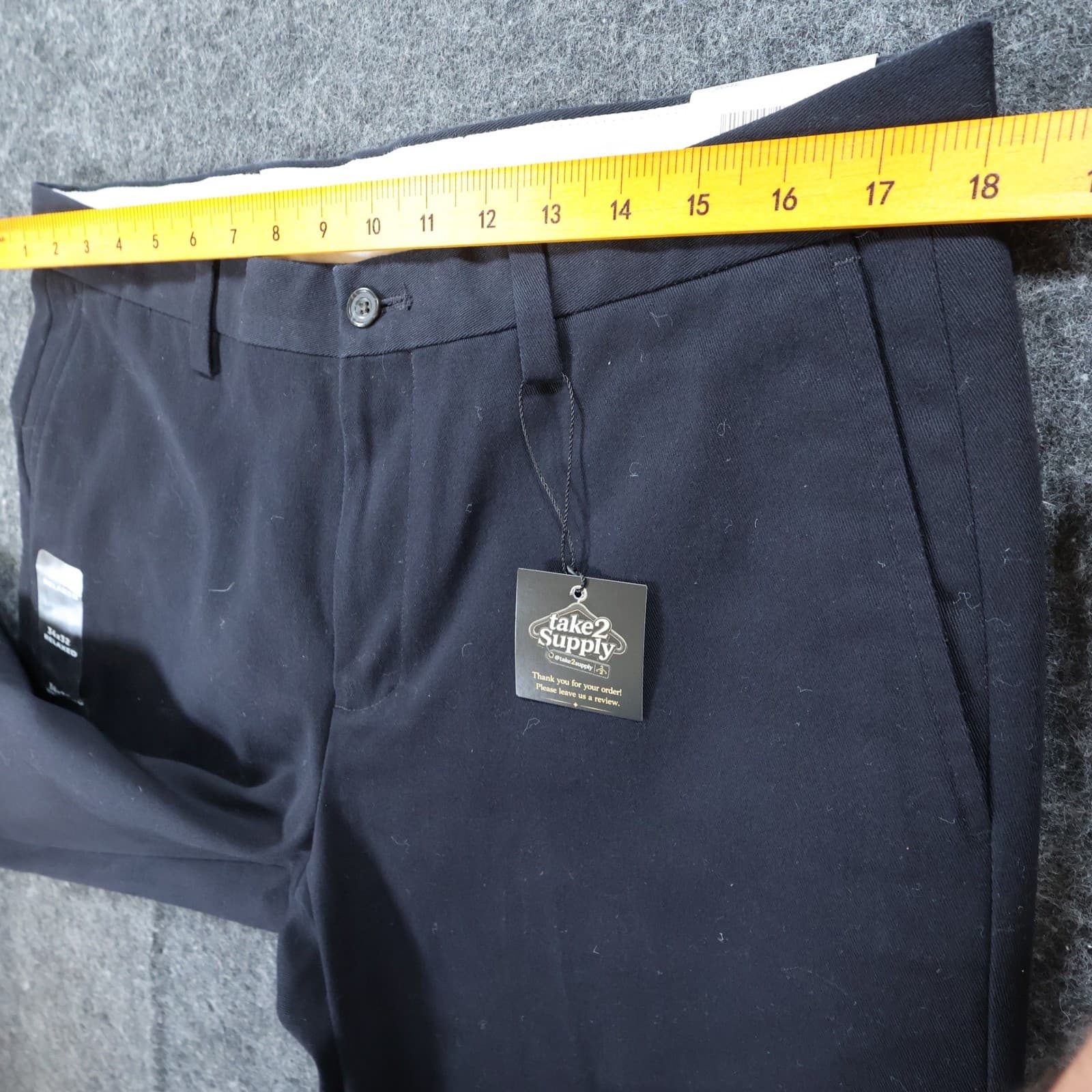 Eddie Bauer Chino Pants Mens 34x32 Navy Blue 100% Cotton Relaxed Straight Leg - Thumbnail 5