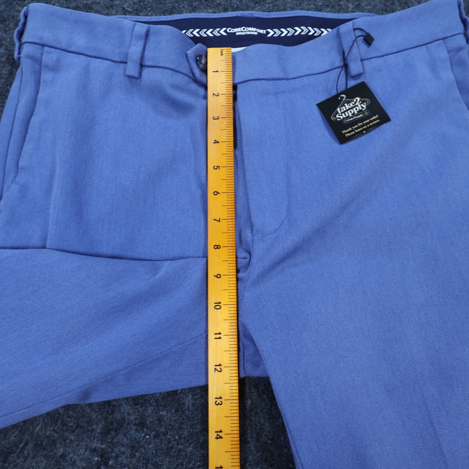 Roundtree & Yorke Dress Pants Mens 36x32 Blue Cotton Stretch travelSMART Chinos - Thumbnail 6
