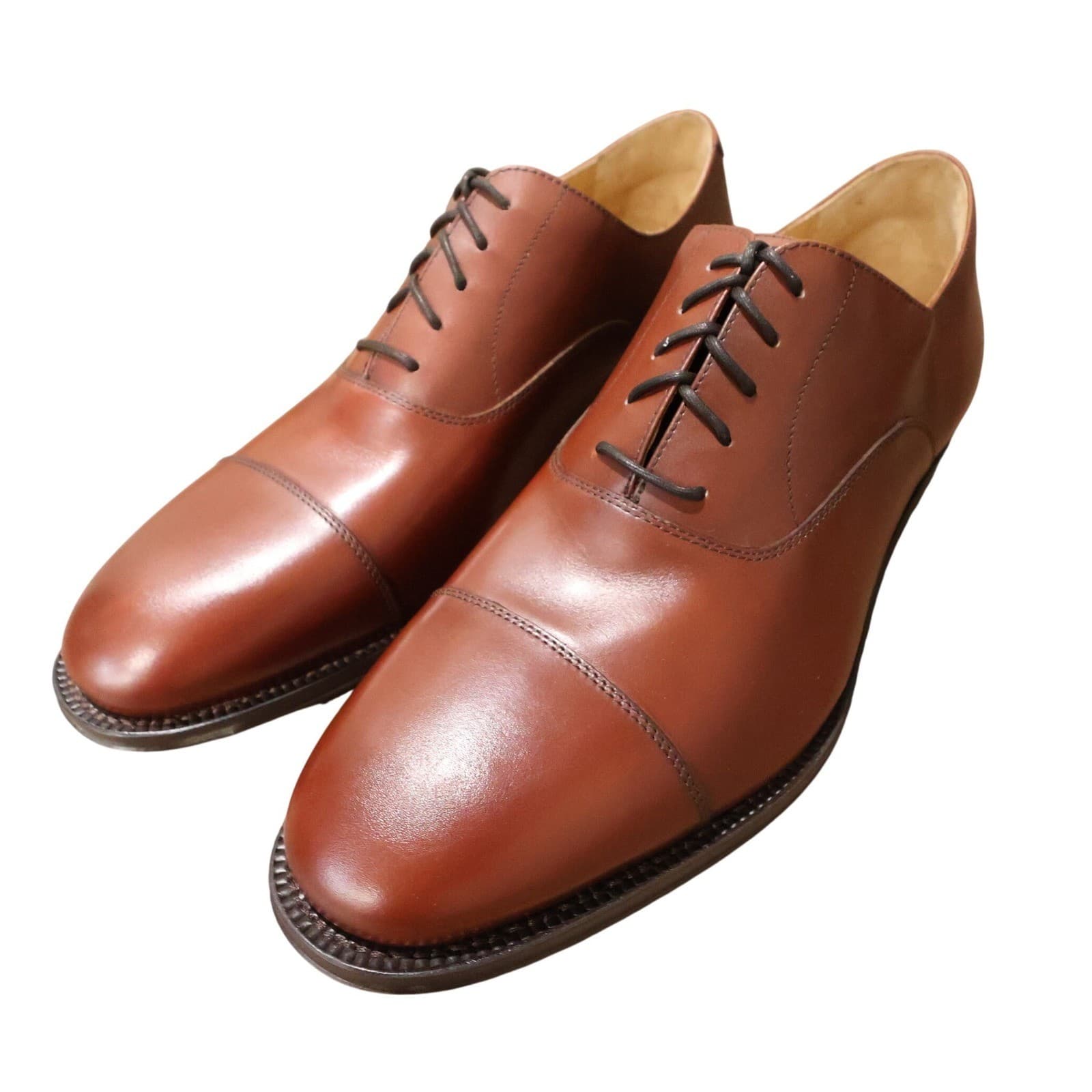 Lands' End Oxford Shoes Mens 13D Brown New Cap Toe Leather Lace Up 98067 - Thumbnail 3
