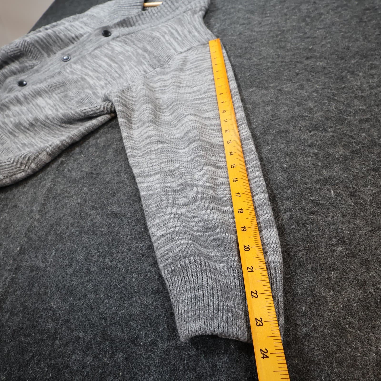 Park Slope Cardigan Mens 3X Gray Acrylic Shawl Collar Marled Knit Button Sweater - Thumbnail 4