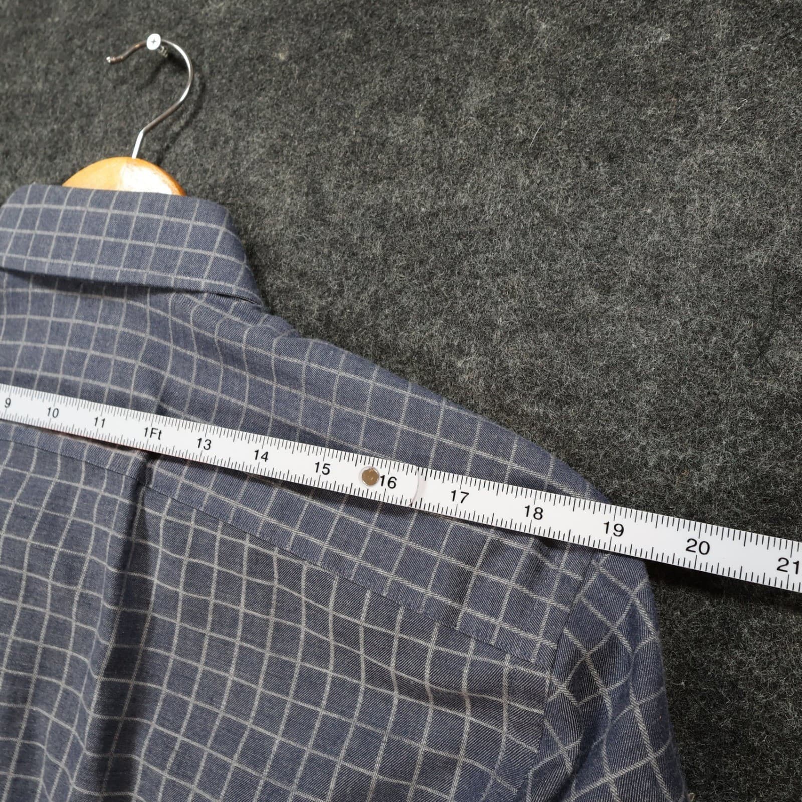 Maker & Company Button Down Shirt Mens Medium Blue Excellent Grid Check 1664 - Thumbnail 6