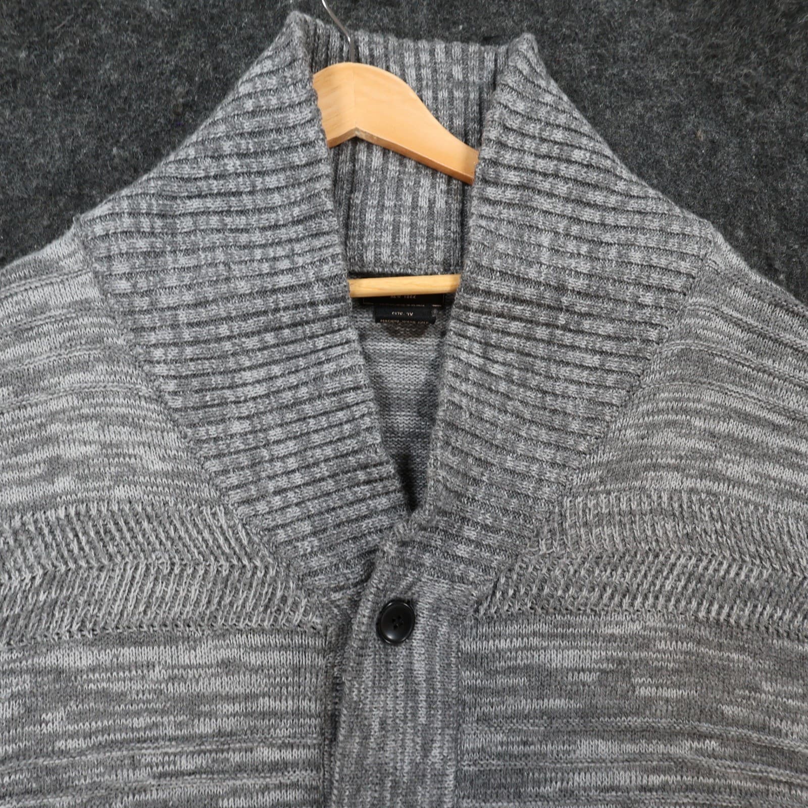 Park Slope Cardigan Mens 3X Gray Acrylic Shawl Collar Marled Knit Button Sweater - Thumbnail 8