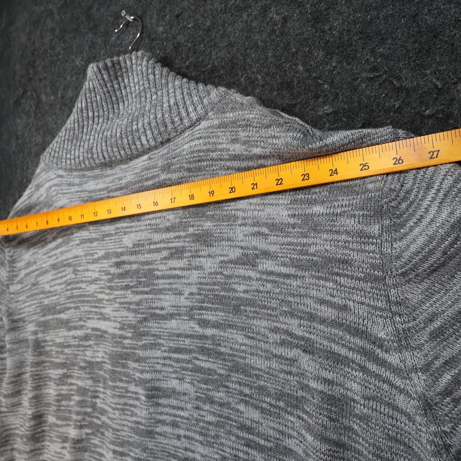 Park Slope Cardigan Mens 3X Gray Acrylic Shawl Collar Marled Knit Button Sweater - Thumbnail 6
