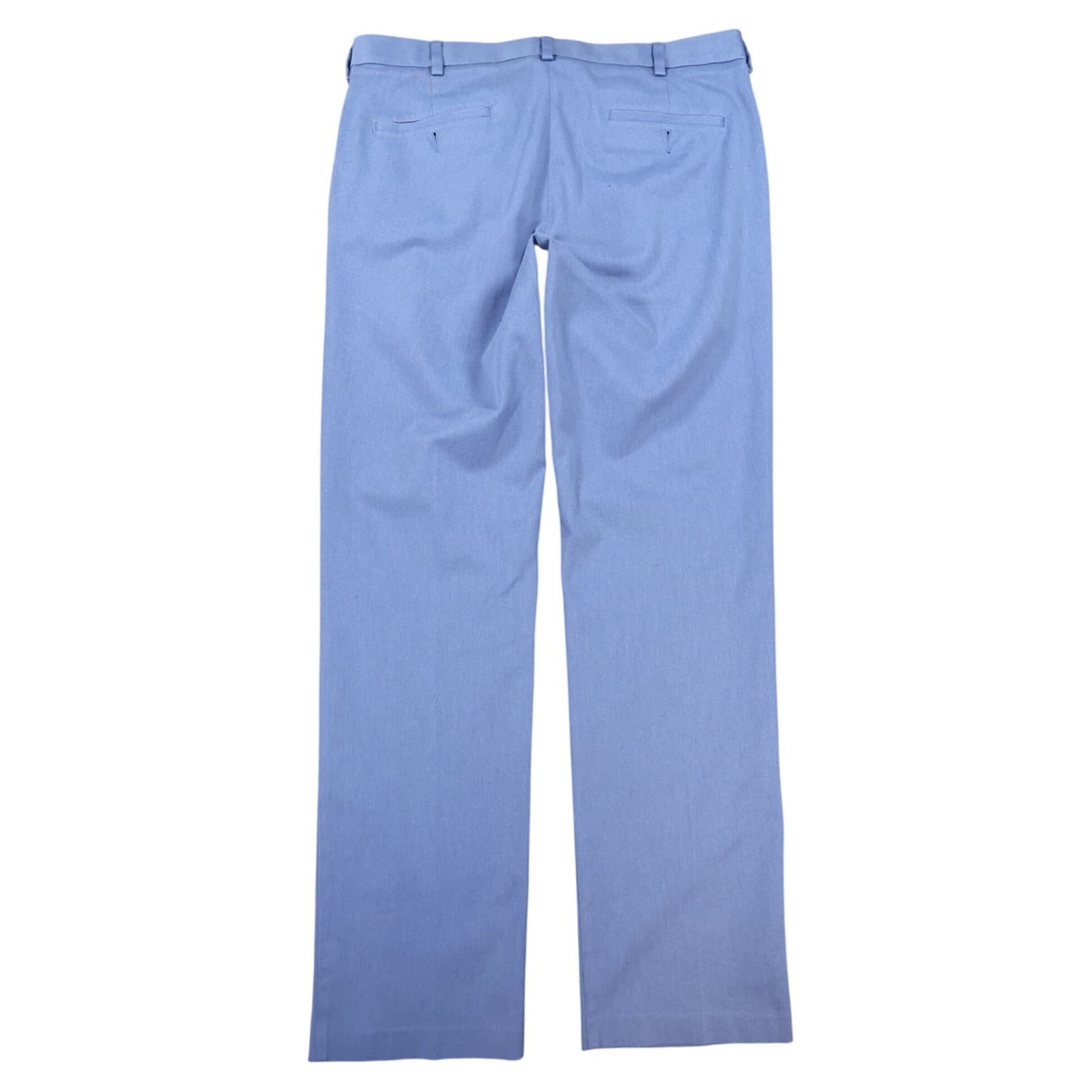 Roundtree & Yorke Dress Pants Mens 36x32 Blue Cotton Stretch travelSMART Chinos - Thumbnail 2