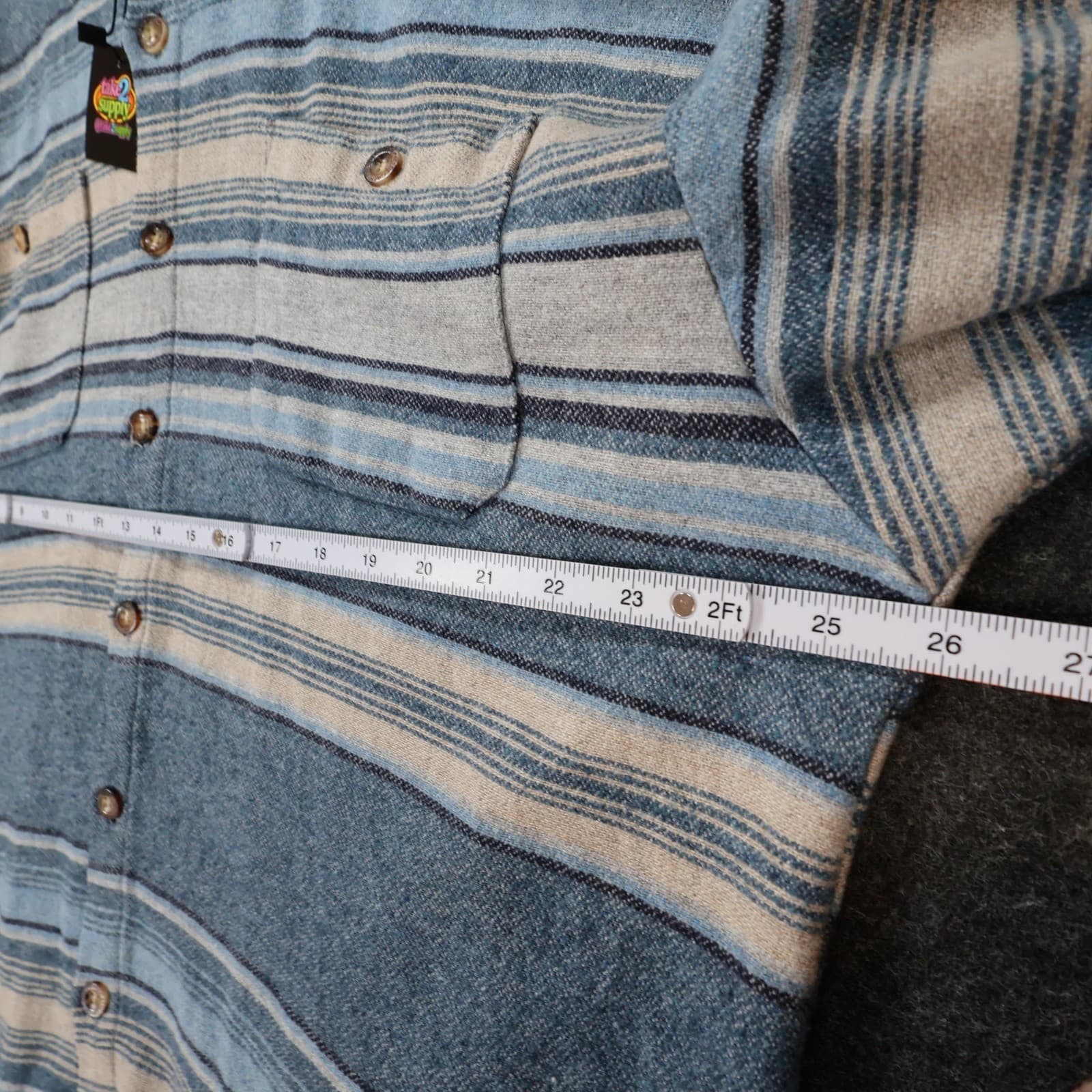 Comfort Outfitter Button Up Shirt Mens XL Blue Excellent Long Sleeve Cotton - Thumbnail 3