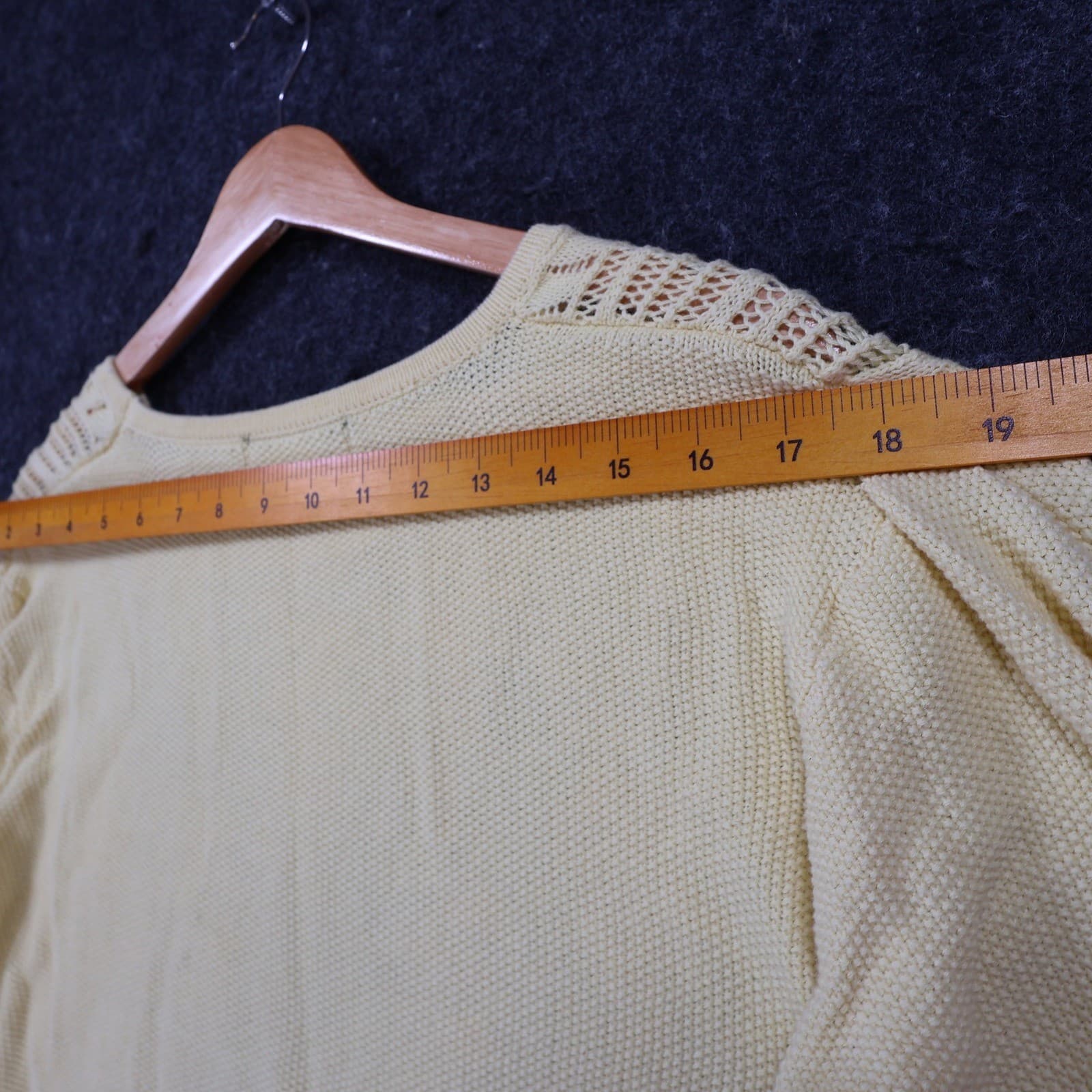 Willow Sweater Womens XL Cream 100% Cotton 3/4 Sleeve Pointelle Knit Crochet - Thumbnail 6
