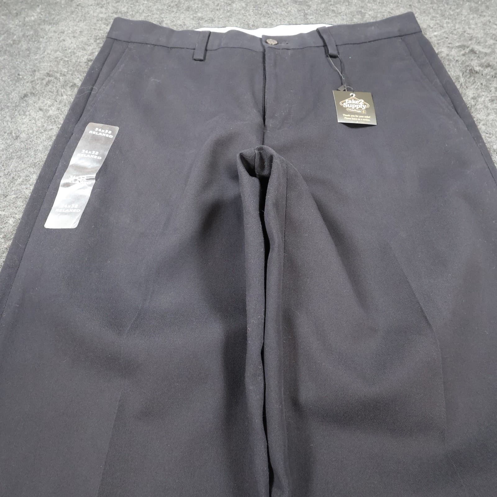 Eddie Bauer Chino Pants Mens 34x32 Navy Blue 100% Cotton Relaxed Straight Leg - Thumbnail 10