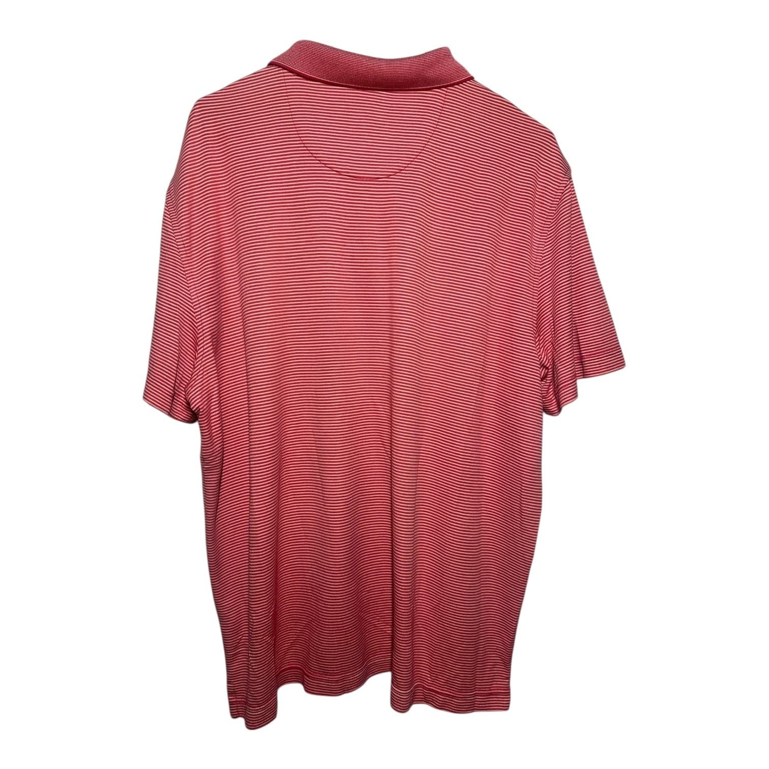 Van Heusen Men's Large Red Striped Polo Shirt Classic Performance Essential - Thumbnail 2
