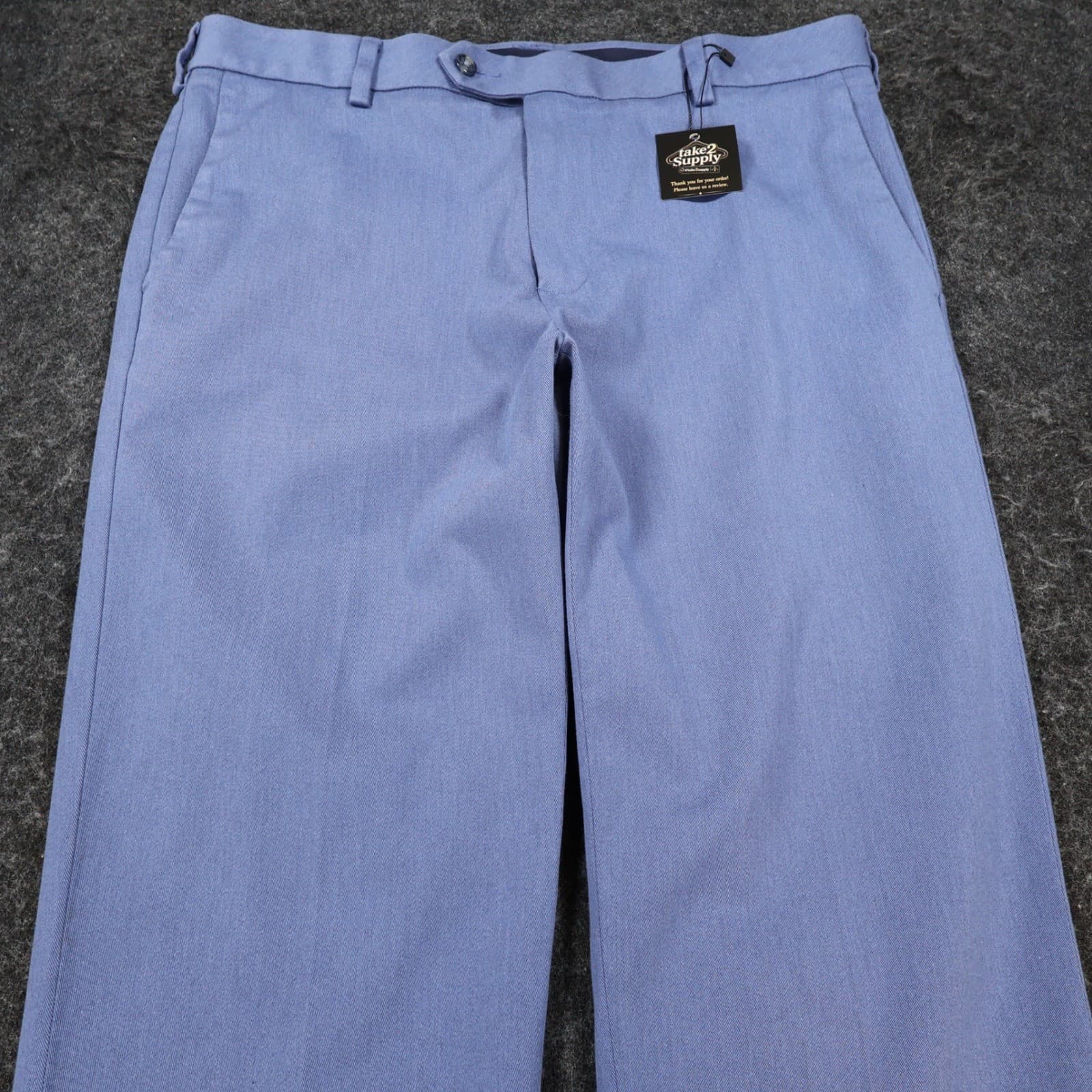 Roundtree & Yorke Dress Pants Mens 36x32 Blue Cotton Stretch travelSMART Chinos - Thumbnail 8