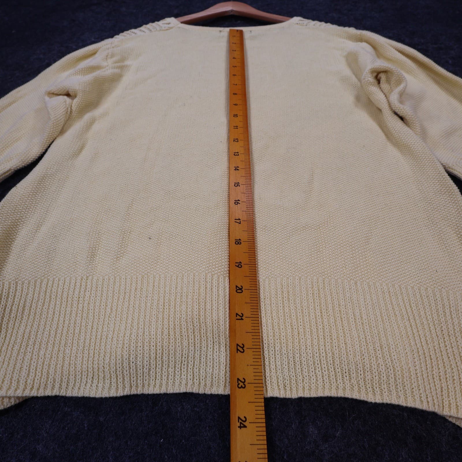 Willow Sweater Womens XL Cream 100% Cotton 3/4 Sleeve Pointelle Knit Crochet - Thumbnail 5