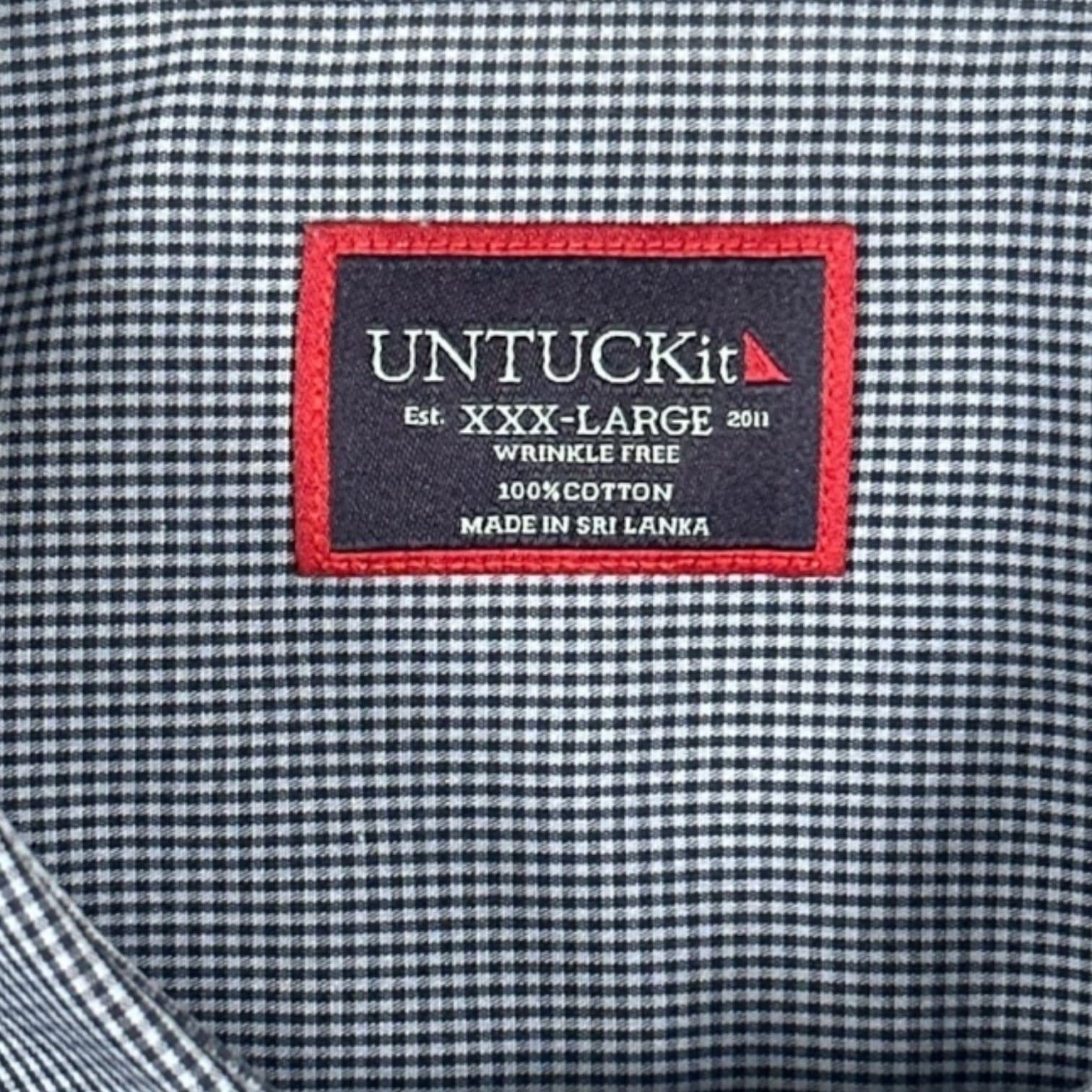 UNTUCKit Men's 3XL Blue Checkered Button-Down Shirt Classic Casual - Thumbnail 3
