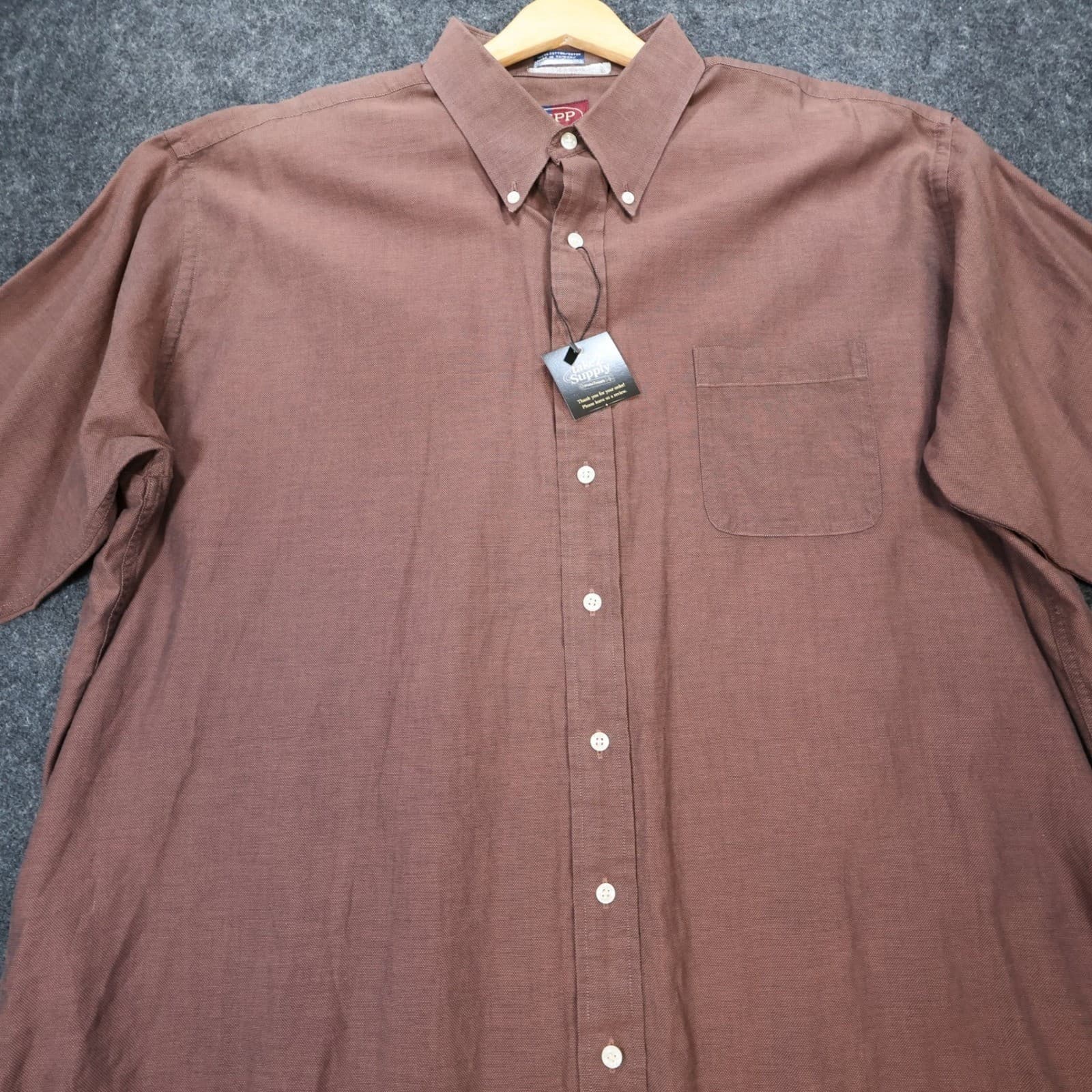 REPP LTD Button Up Mens 18-34/35 Brown Excellent Short Sleeve Textured Cotton - Thumbnail 8