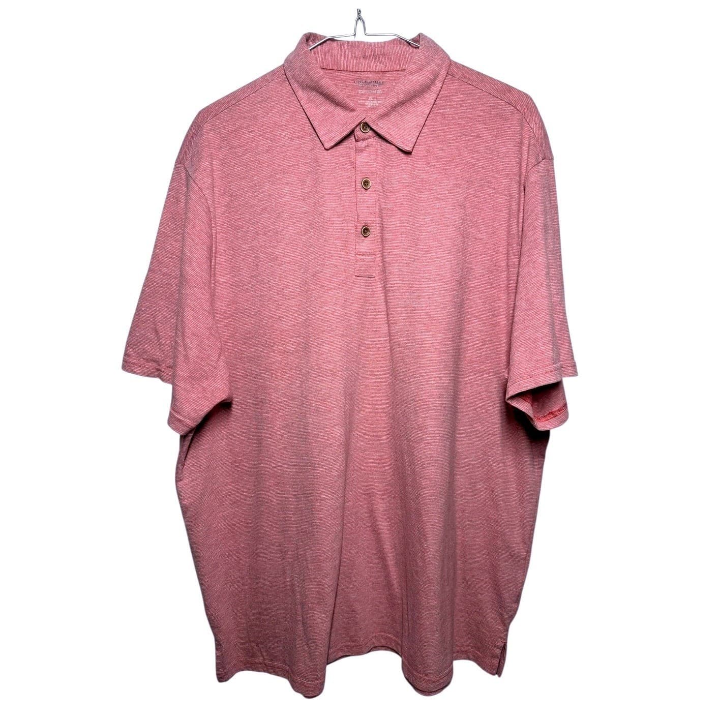 Roundtree & Yorke Mens Heathered Red Short Sleeve Polo Shirt Size Medium - Thumbnail 3
