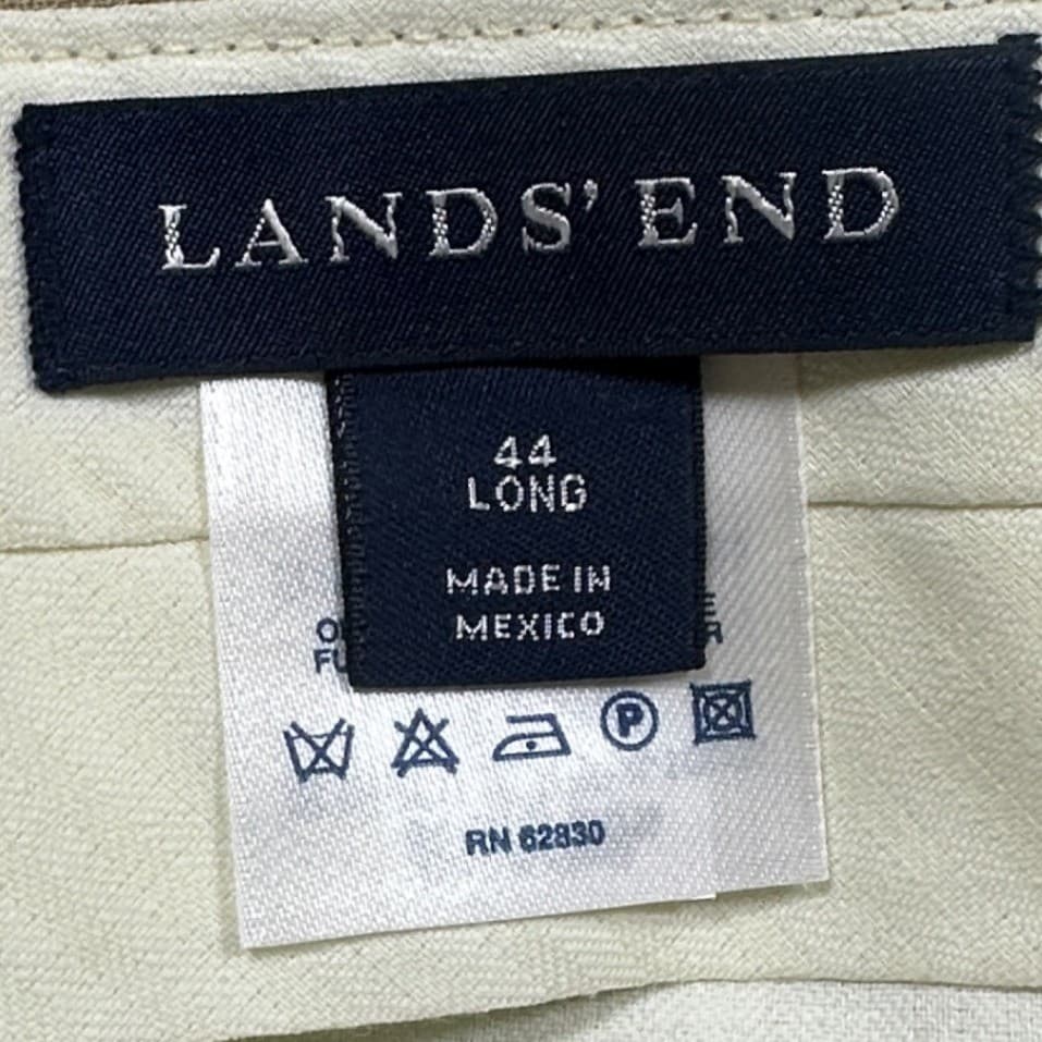 Lands' End Pleated Dress Pants Mens 44 Long Tan NEW 100% Wool Trousers - Thumbnail 8