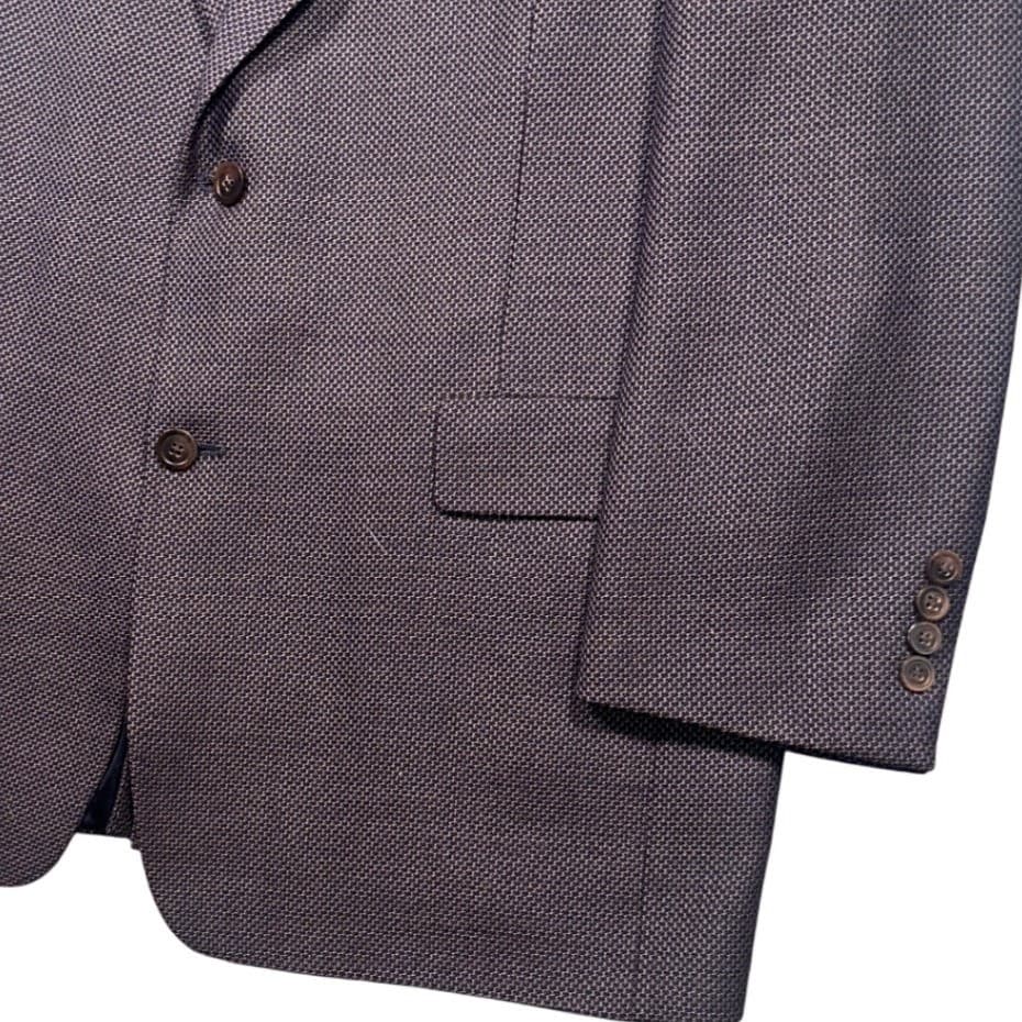 Hart Schaffner Marx Gold Trumpeter Blazer Mens 43R Purple Brown Sport Coat - Thumbnail 6