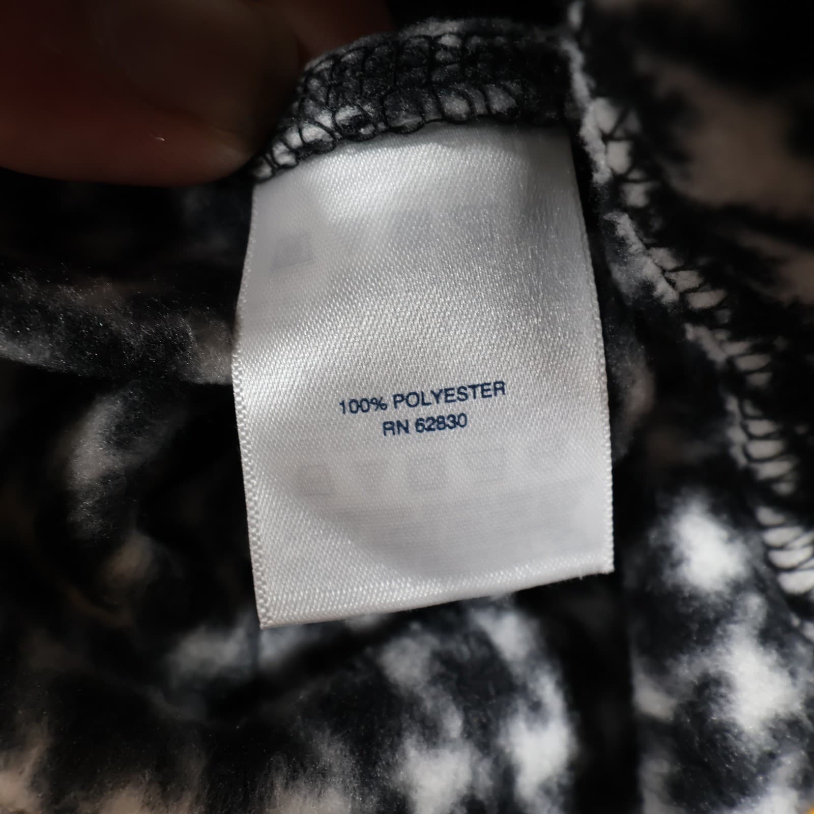 Lands' End Fleece Jacket Womens 2X Black White Polyester Zip Houndstooth Classic - Thumbnail 8