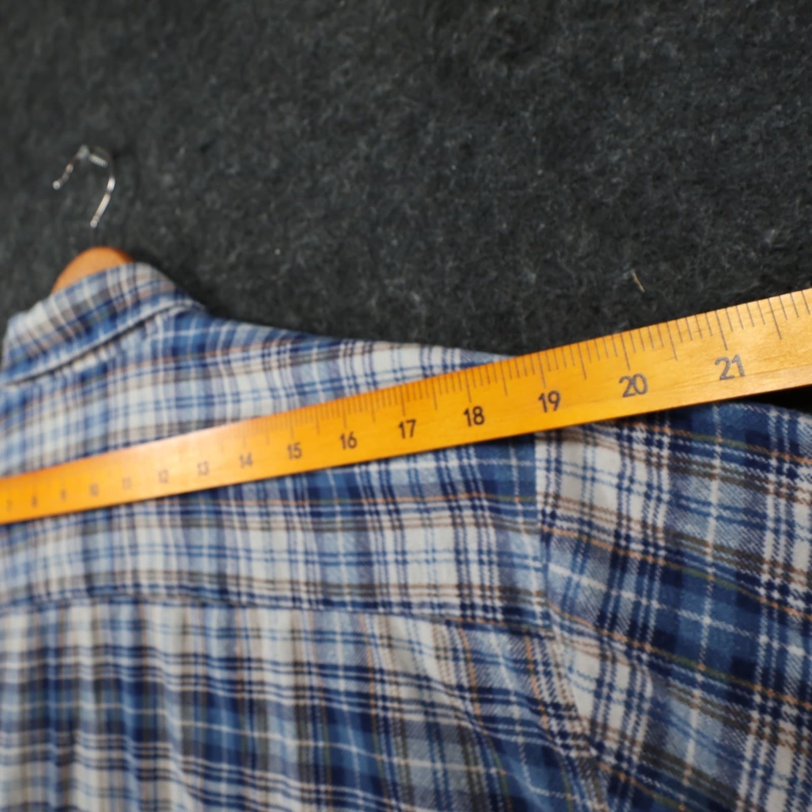 Anthony's Flannel Shirt Mens XL Blue 100% Cotton Plaid Vintage Button Up - Thumbnail 6