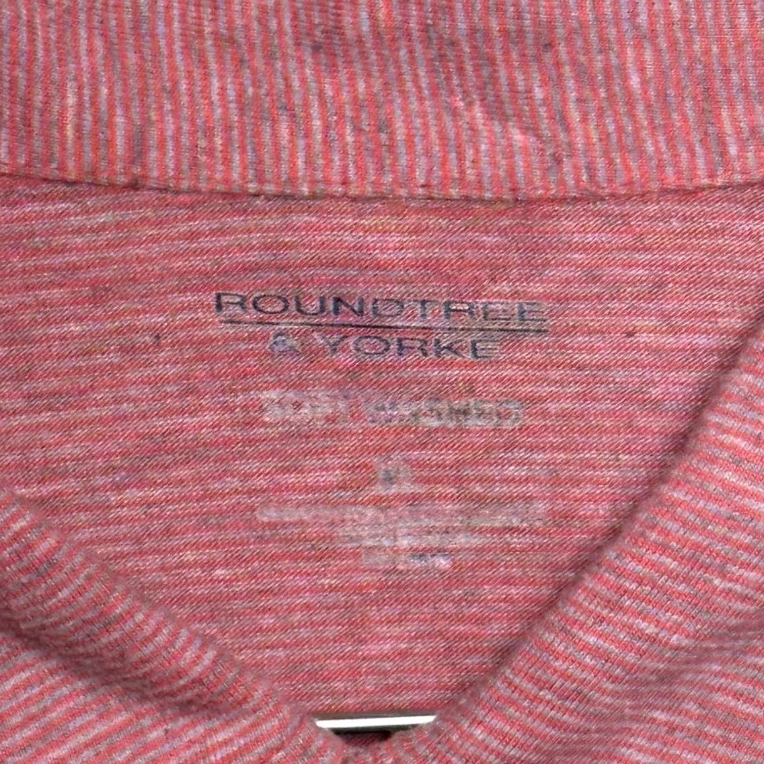 Roundtree & Yorke Mens Heathered Red Short Sleeve Polo Shirt Size Medium - Thumbnail 7