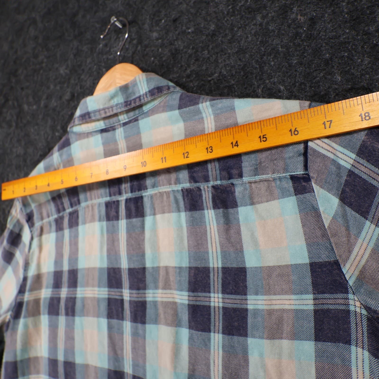 Natural Reflections Button Up Womens L Blue Plaid 100% Cotton Flannel Shirt - Thumbnail 6