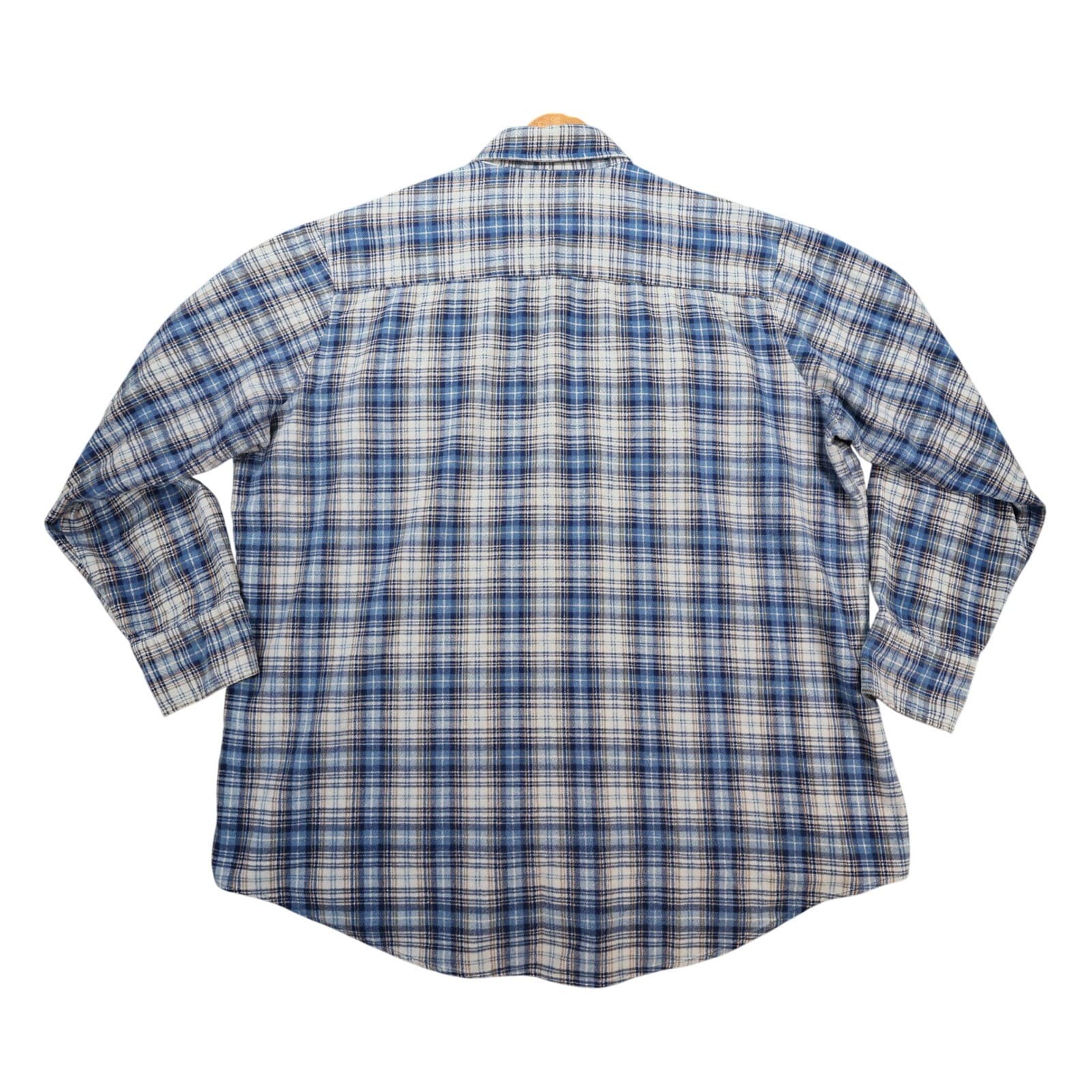 Anthony's Flannel Shirt Mens XL Blue 100% Cotton Plaid Vintage Button Up - Thumbnail 2