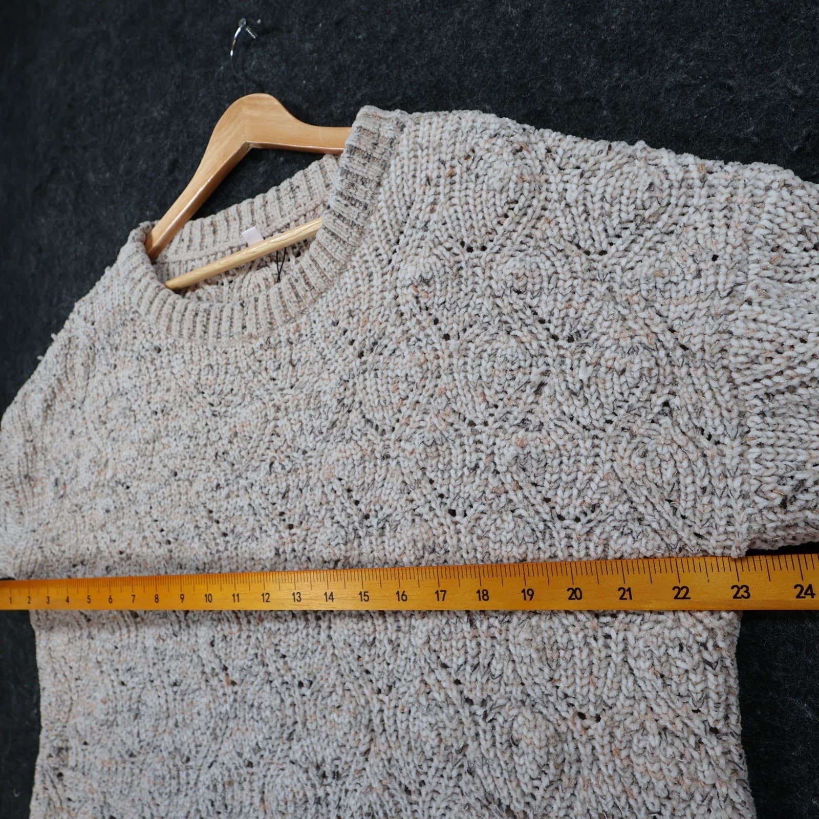 LC Lauren Conrad Sweater Womens XXL Beige Polyester Relaxed Bell Sleeve Textured - Thumbnail 4