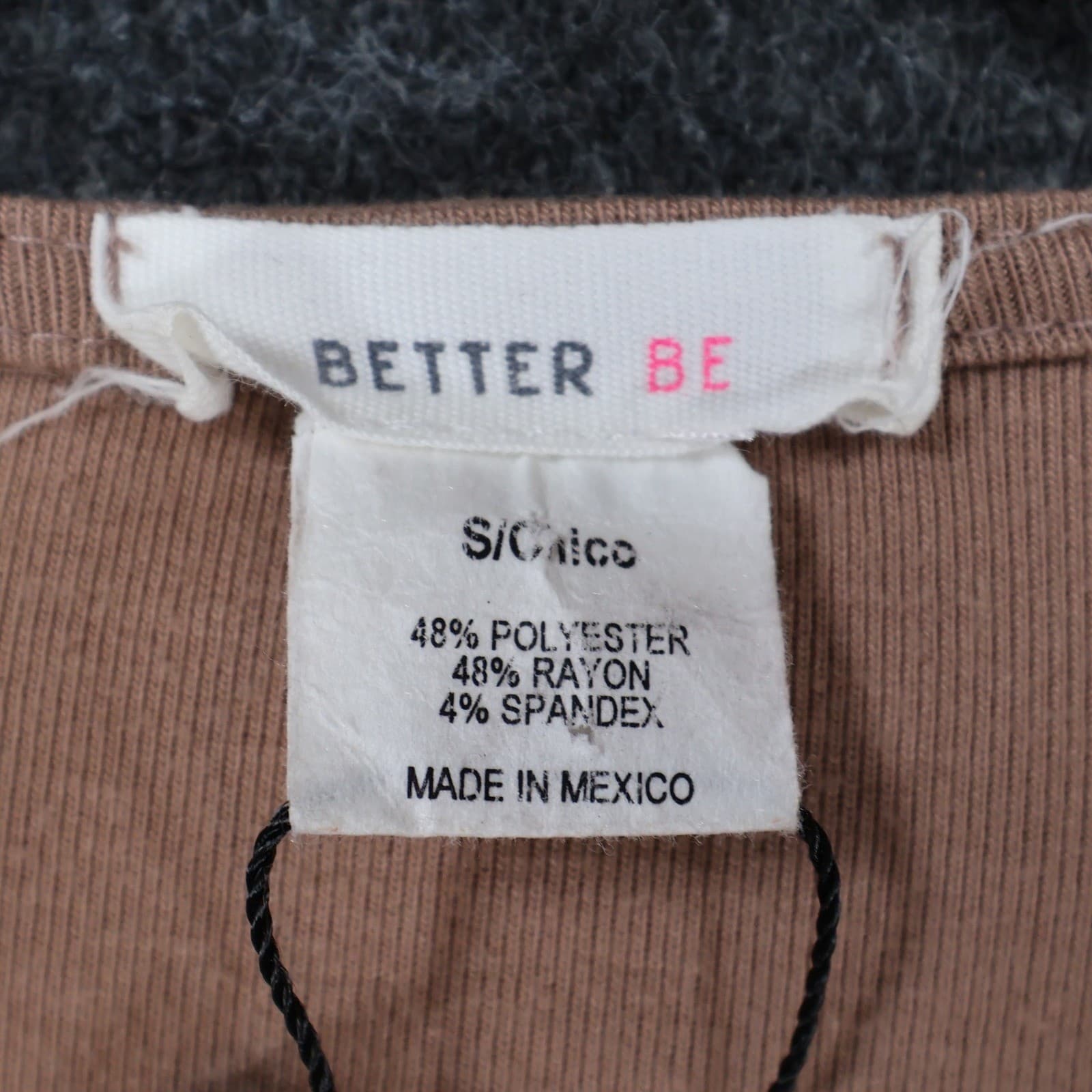 Better Be Crop Top Womens Small Brown Twist Front Keyhole Long Sleeve - Thumbnail 8