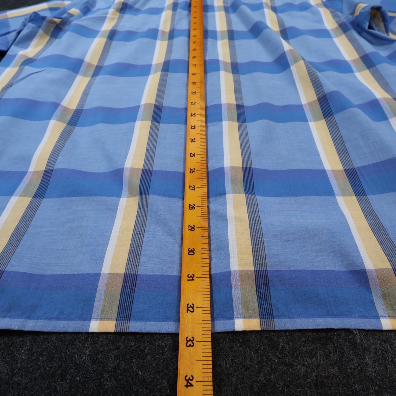 Oakton Men's 2XL Blue Plaid Button Up Shirt Big X-Tall Casual - Thumbnail 6