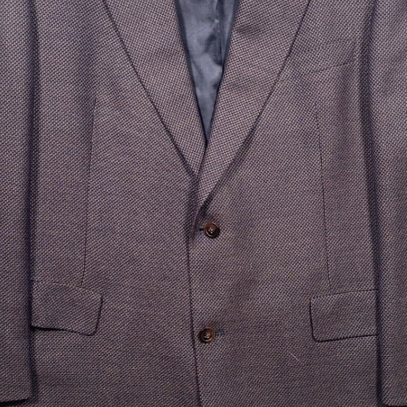 Hart Schaffner Marx Gold Trumpeter Blazer Mens 43R Purple Brown Sport Coat - Thumbnail 5