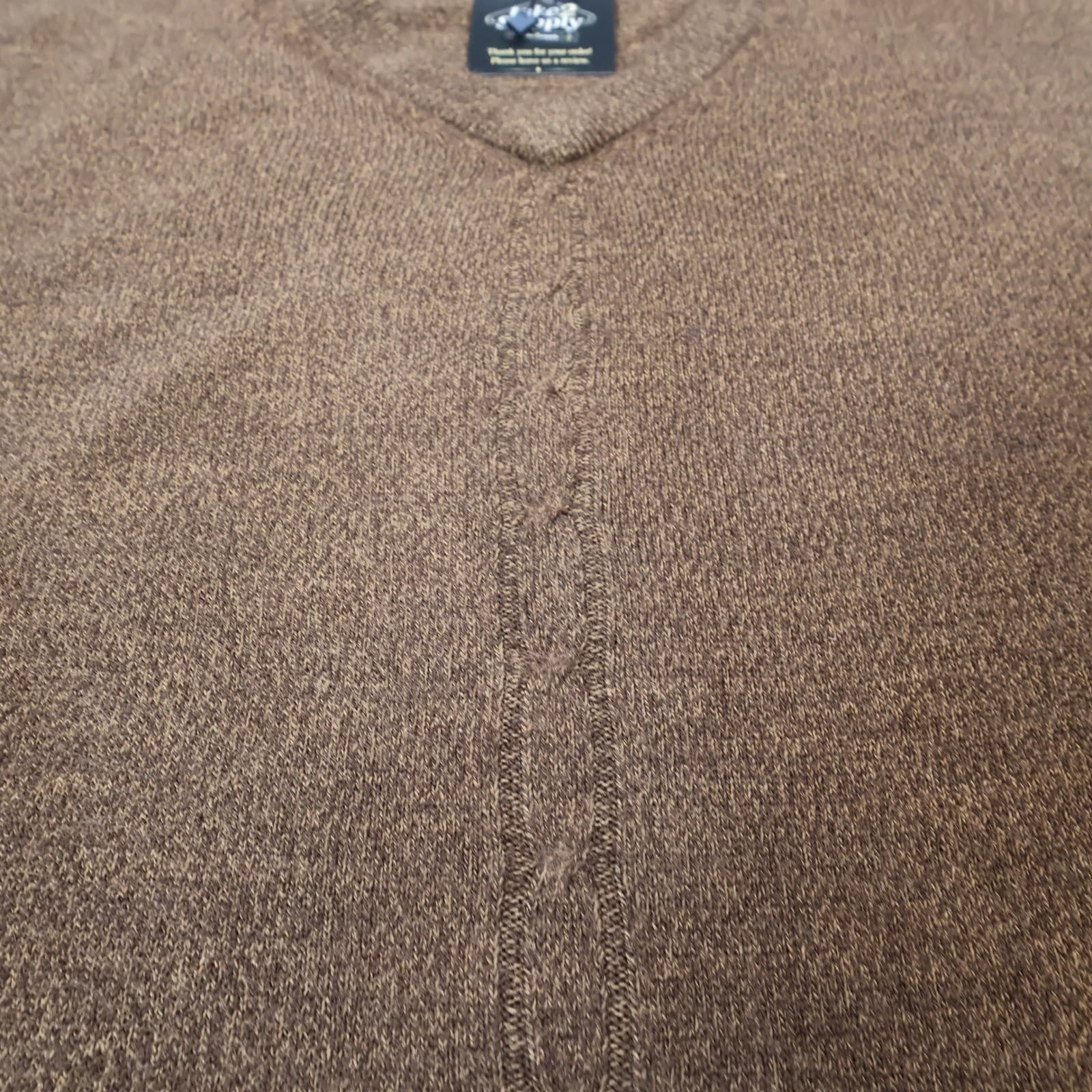 Weatherproof Sweater Mens XXL Brown Acrylic V-Neck Pullover Cable Knit - Thumbnail 7
