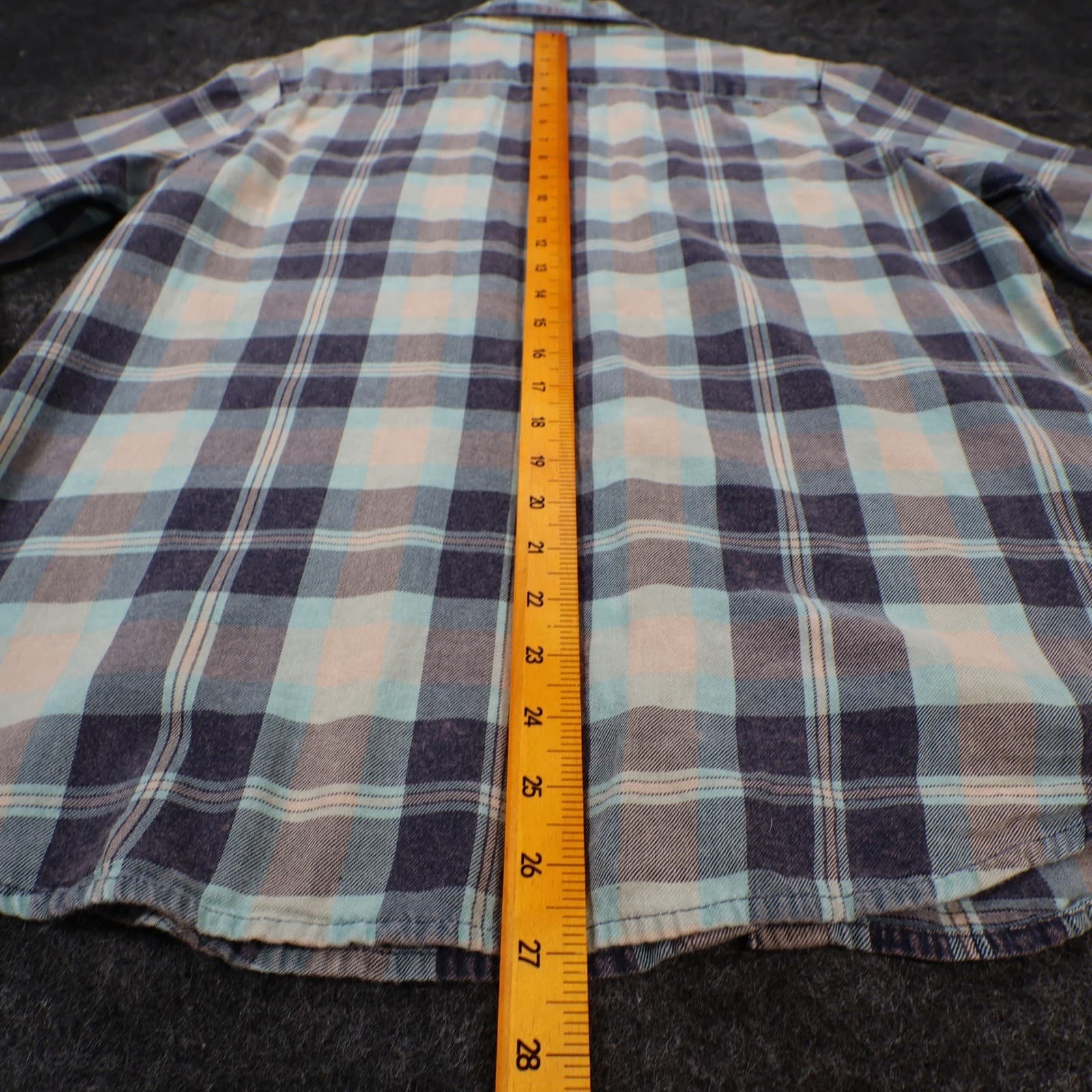 Natural Reflections Button Up Womens L Blue Plaid 100% Cotton Flannel Shirt - Thumbnail 5