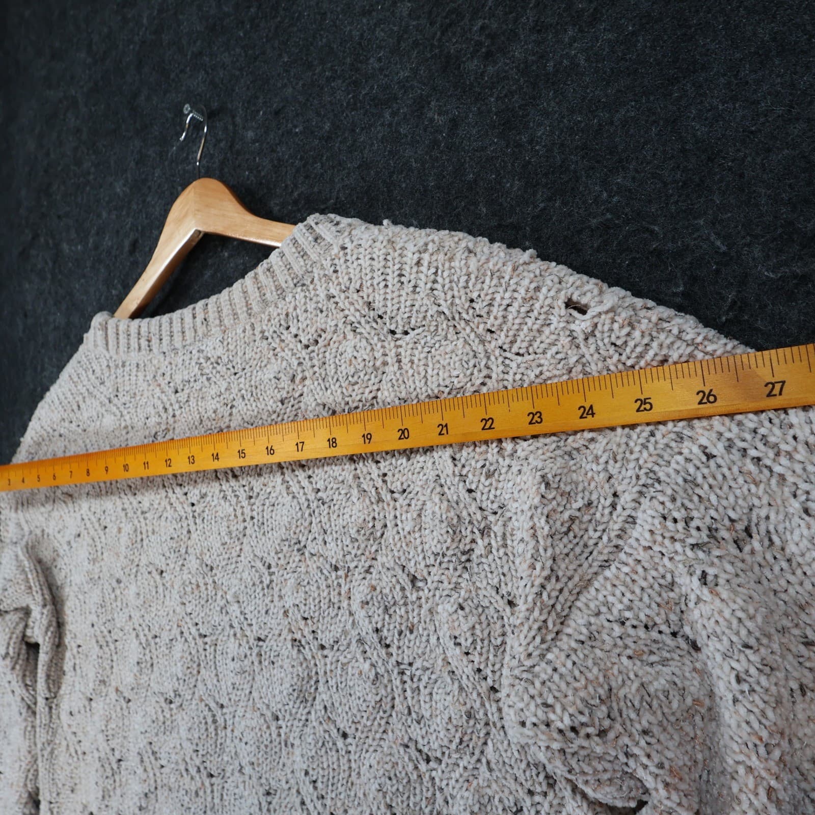 LC Lauren Conrad Sweater Womens XXL Beige Polyester Relaxed Bell Sleeve Textured - Thumbnail 6