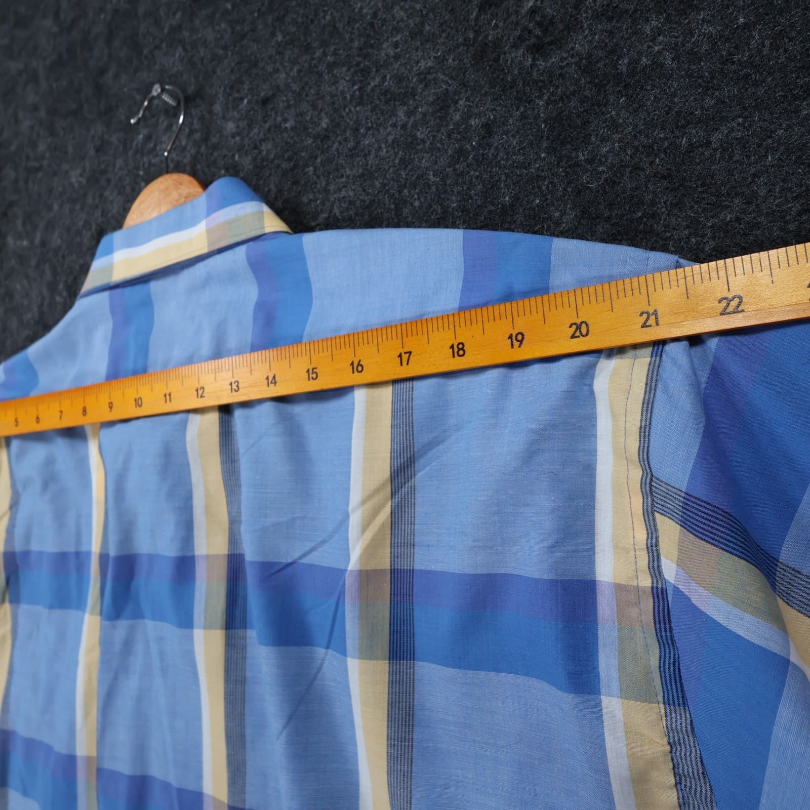 Oakton Men's 2XL Blue Plaid Button Up Shirt Big X-Tall Casual - Thumbnail 5