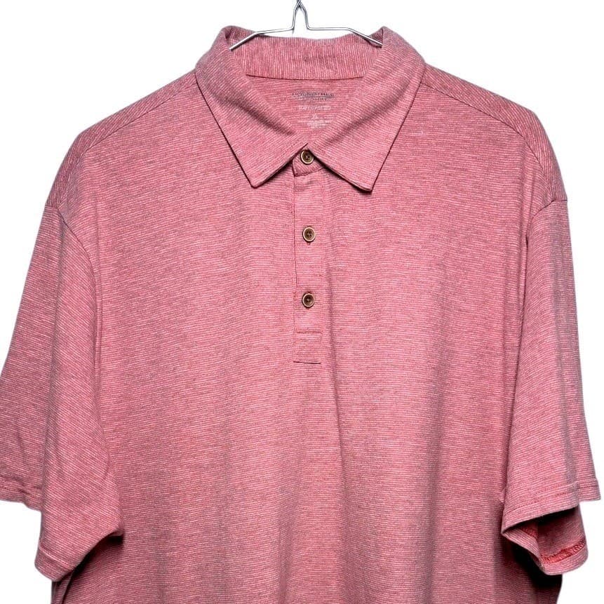 Roundtree & Yorke Mens Heathered Red Short Sleeve Polo Shirt Size Medium - Thumbnail 5